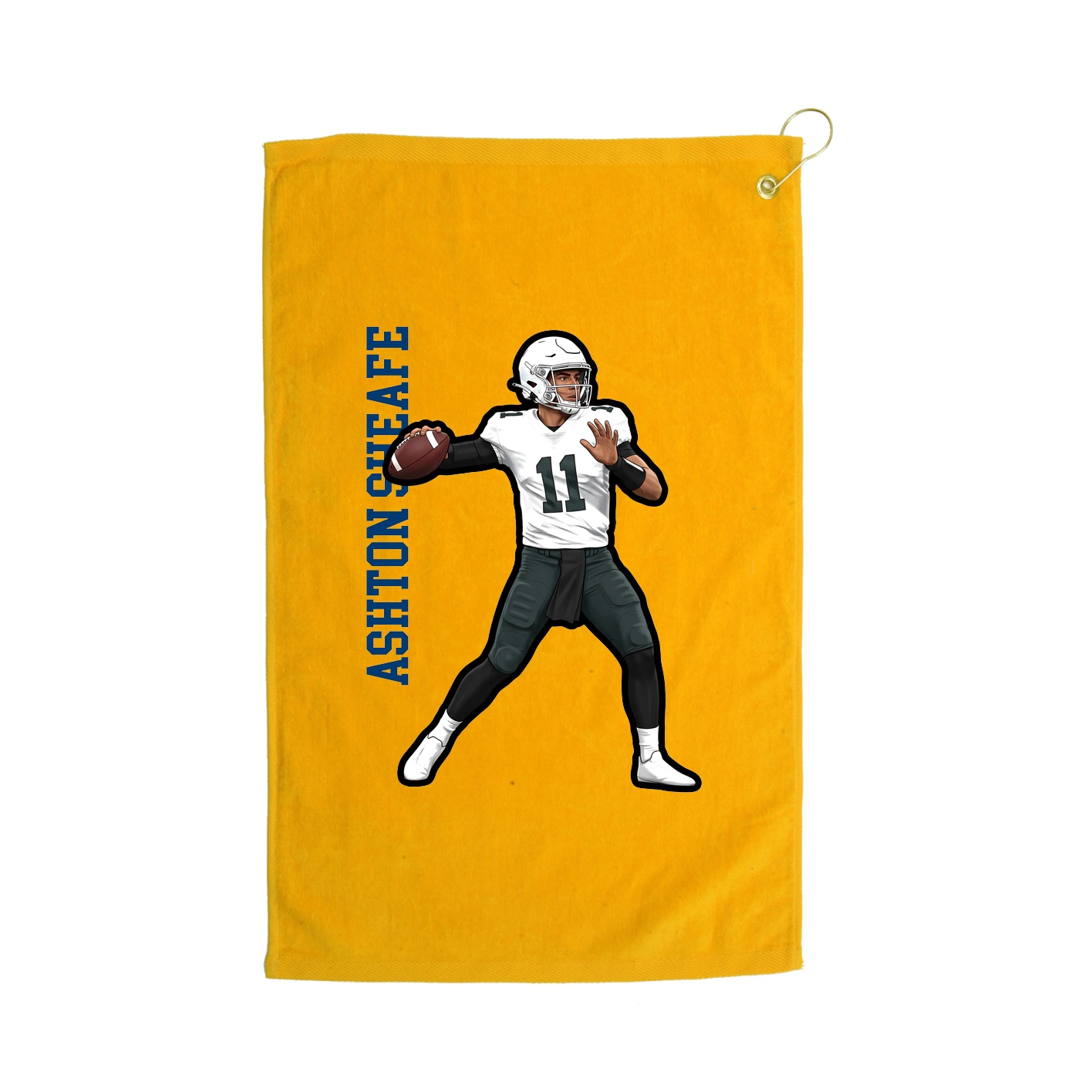 Golf Towel — Name Vertical in Gold