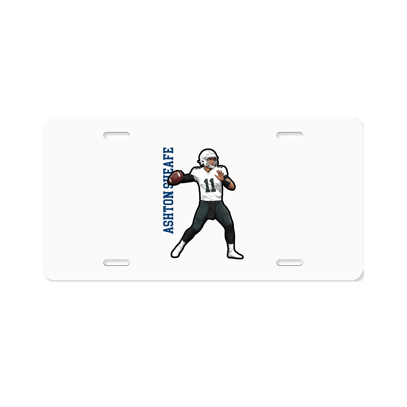 License Plate — Name Vertical in Classic