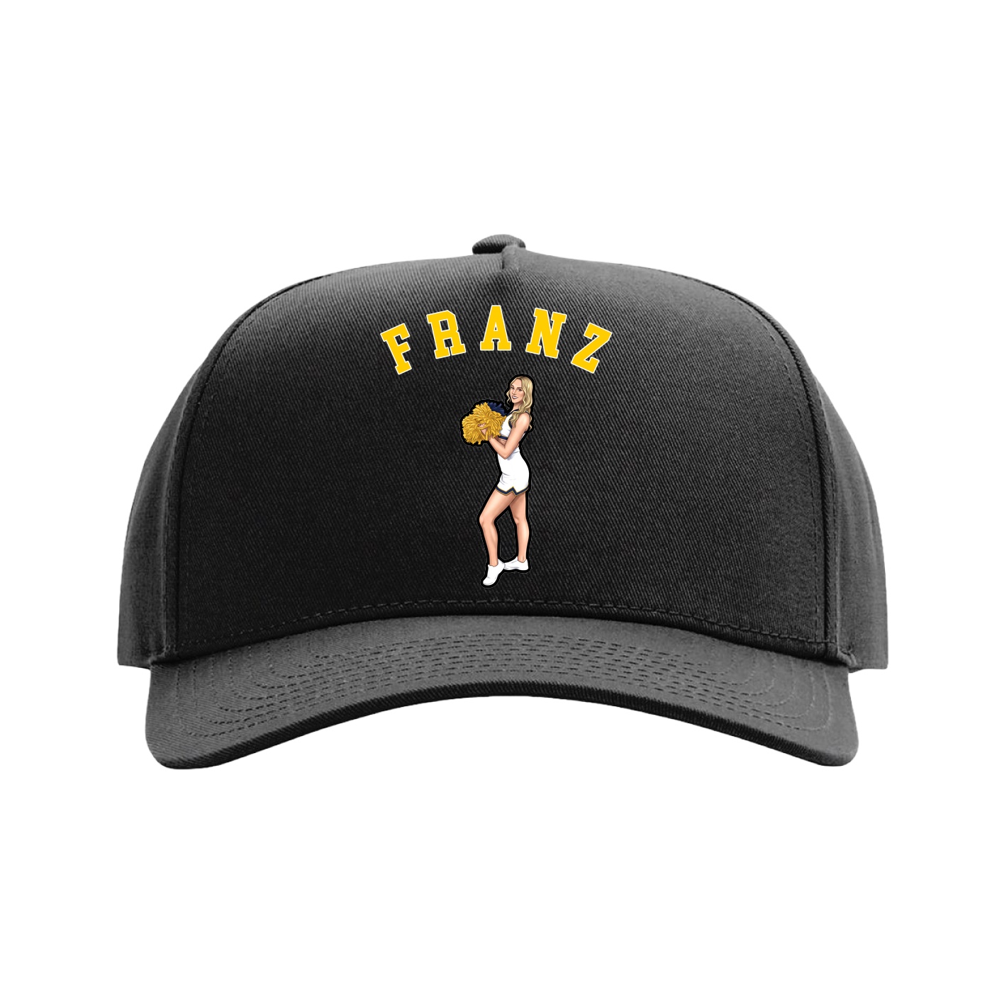 Full Fabric Five-Panel Champ Cap — Shirsey Arch in Black
