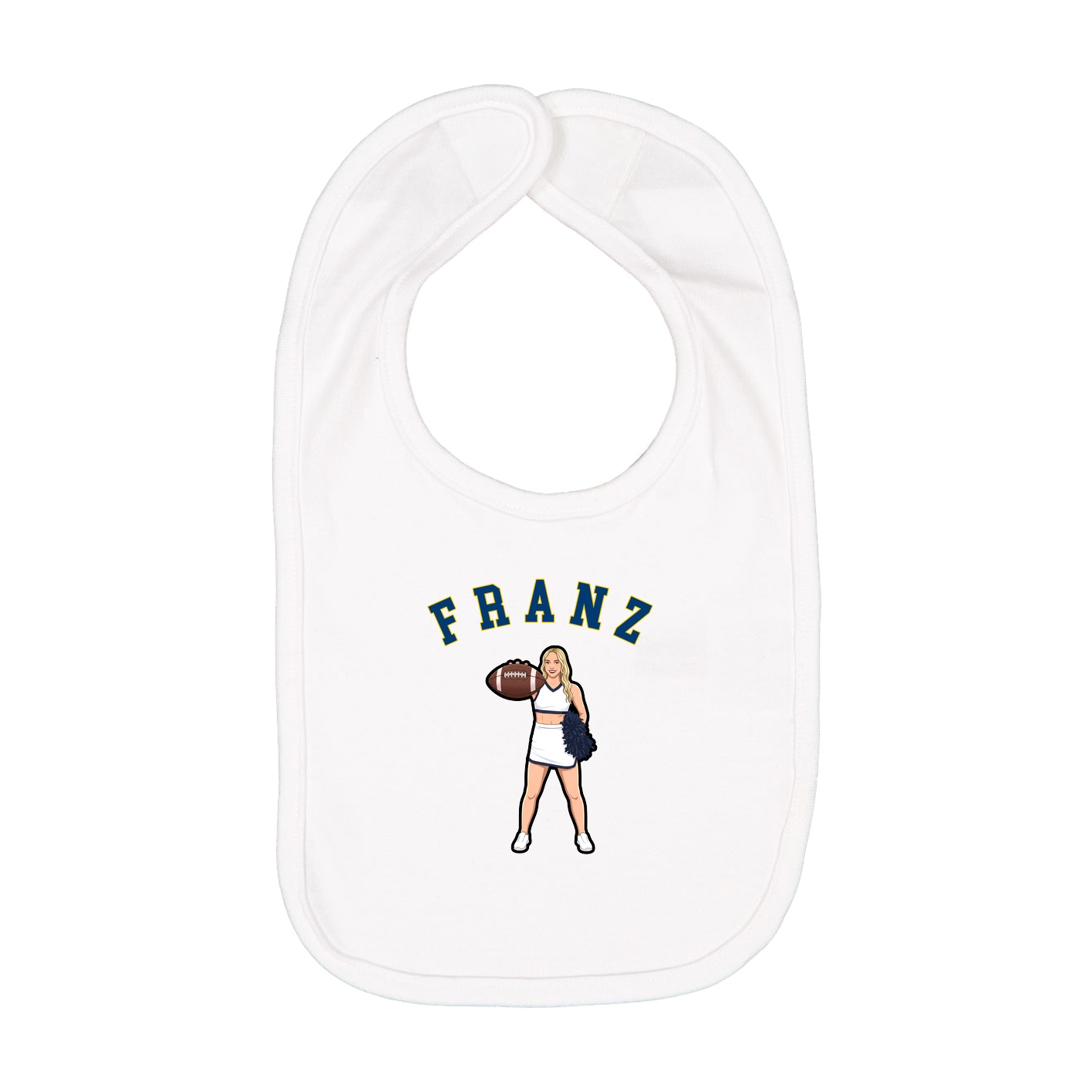Infant Bib — Shirsey Arch in White