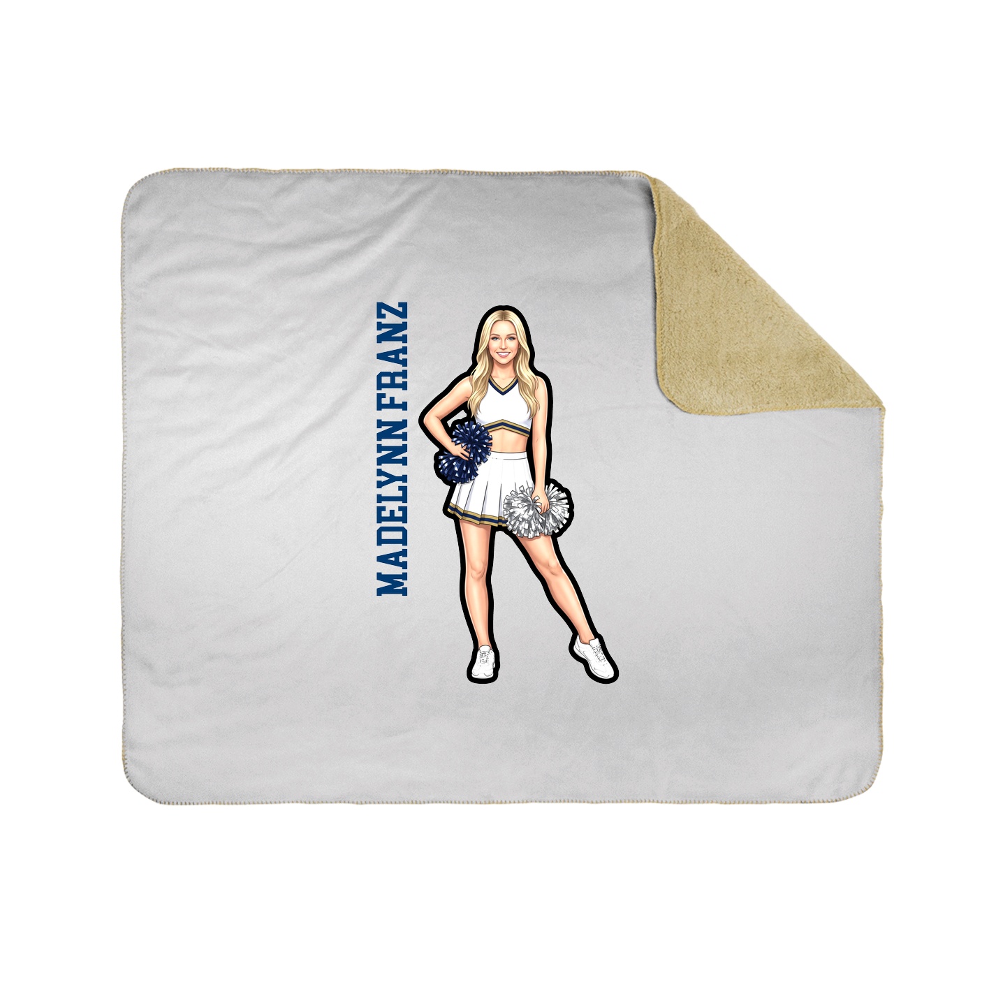 Throw Blanket — Name Vertical in White