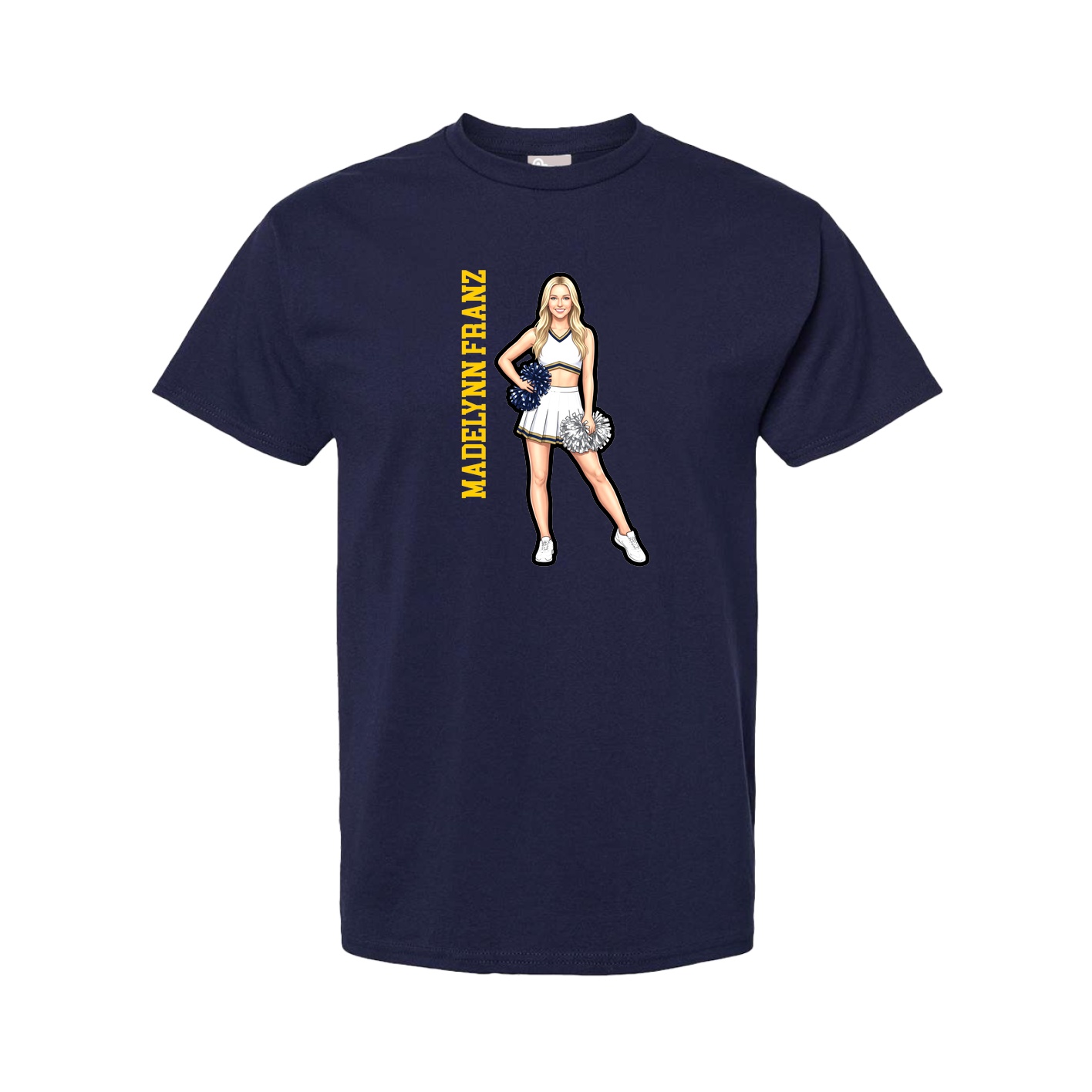 Tee — Name Vertical in Navy