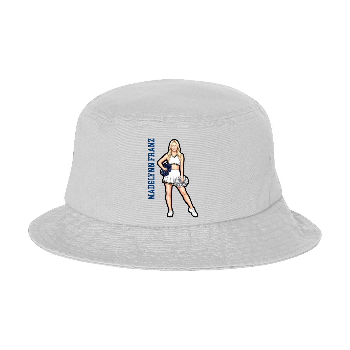Bucket Cap — Name Vertical in White