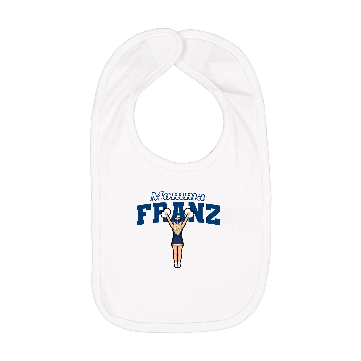 Infant Bib — Mothers Day Block in White
