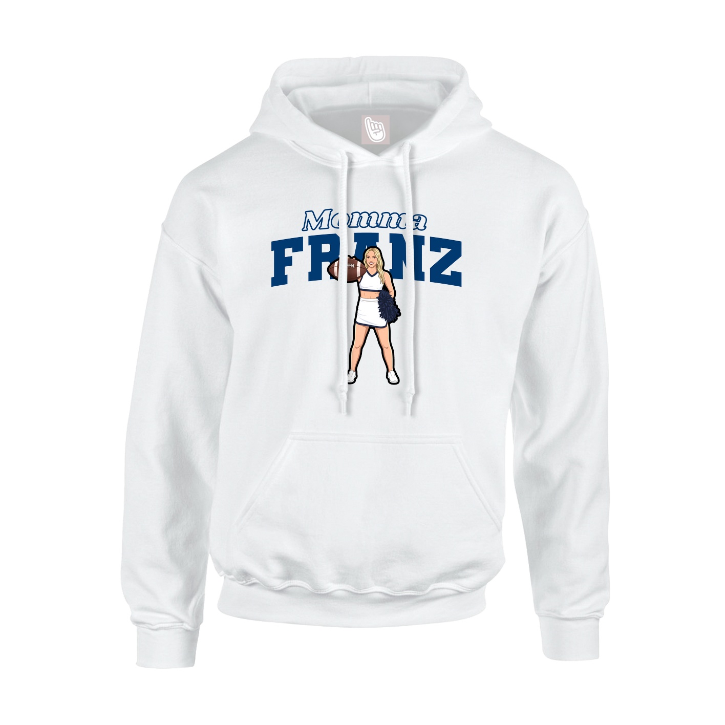 Youth Hoodie — Mothers Day Block in White