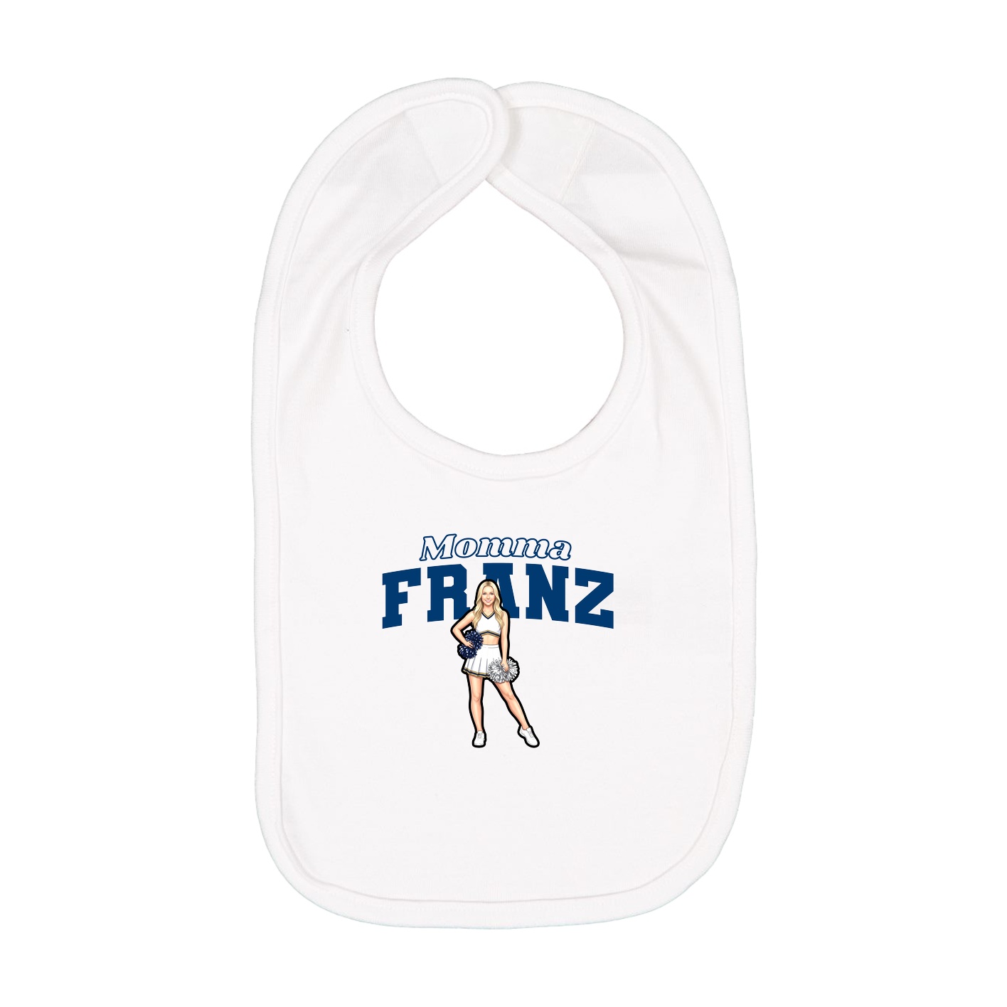 Infant Bib — Mothers Day Block in White