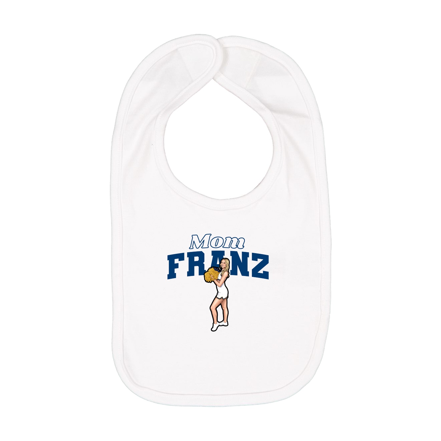 Infant Bib — Mothers Day Block in White