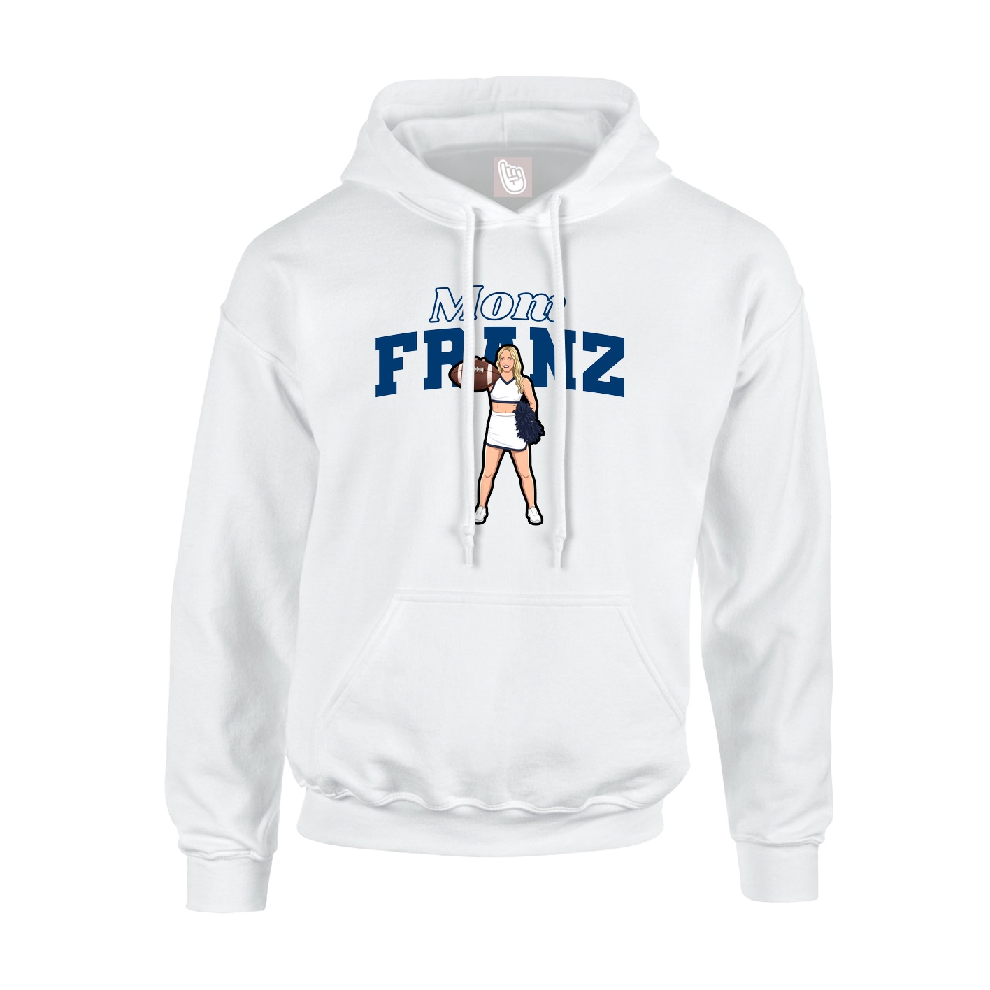 Youth Hoodie — Mothers Day Block in White