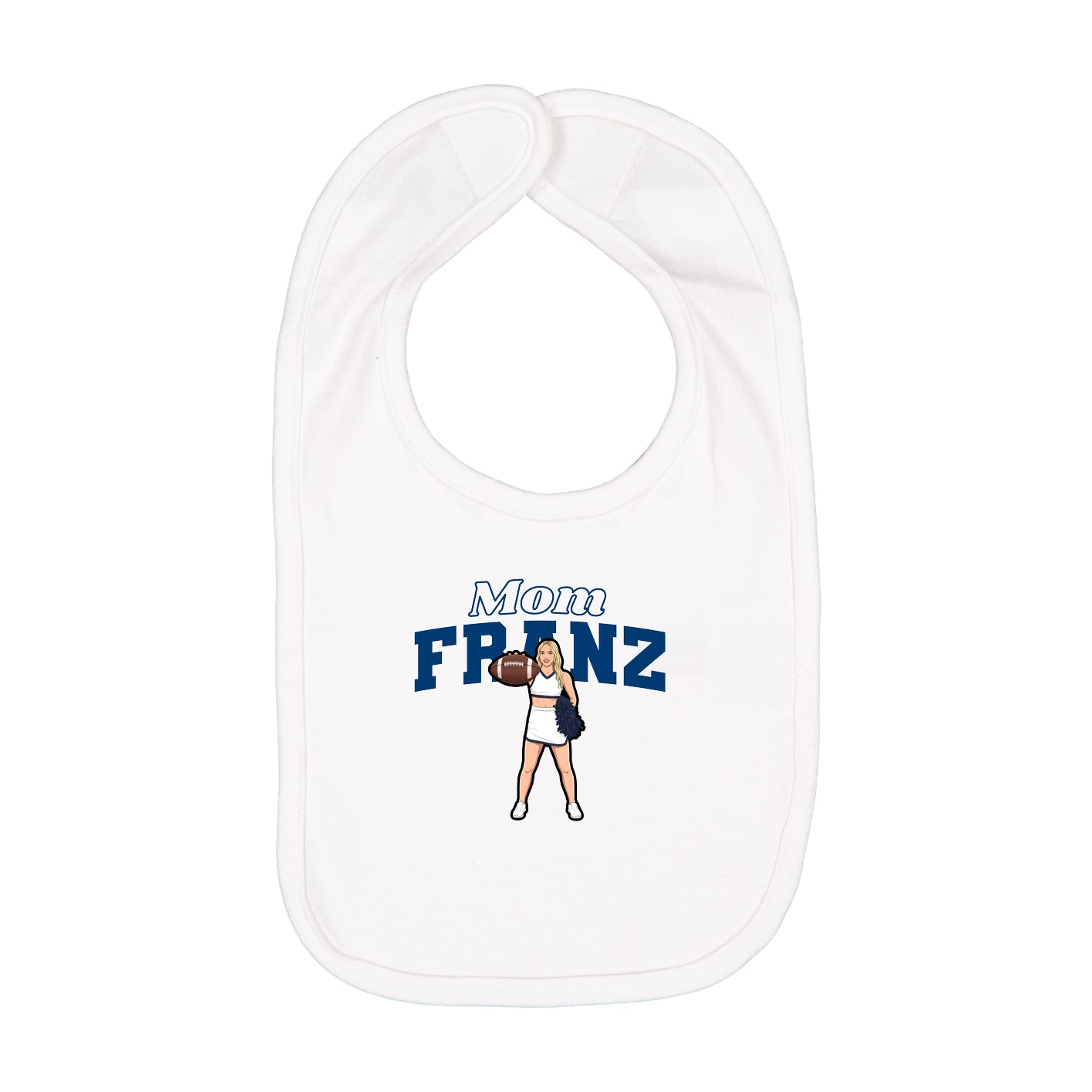 Infant Bib — Mothers Day Block in White