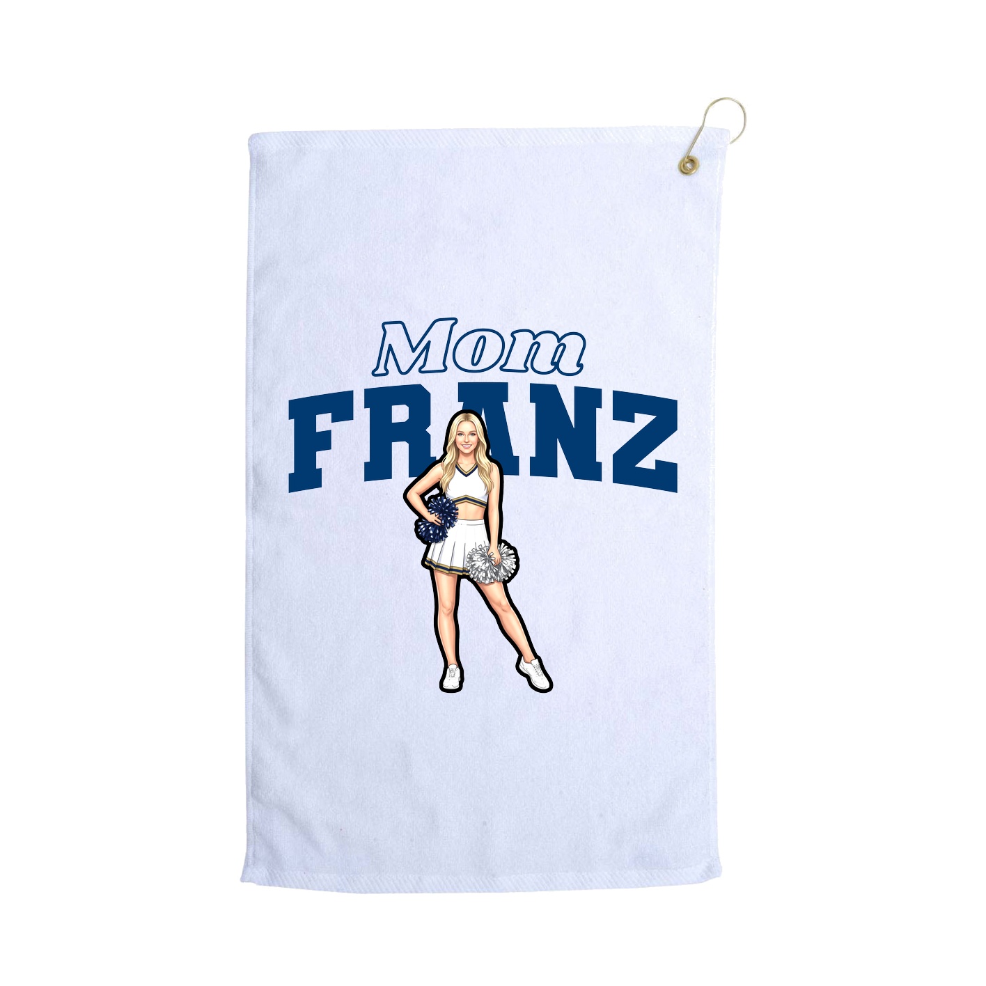 Golf Towel — Mothers Day Block in White