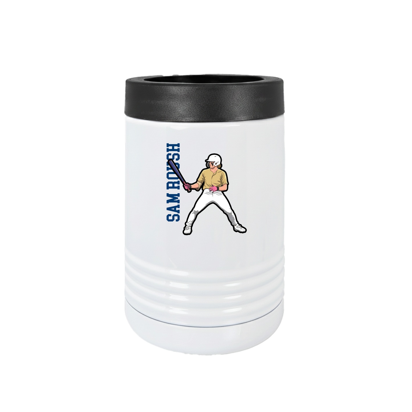 Beverage Holder — Name Vertical in White