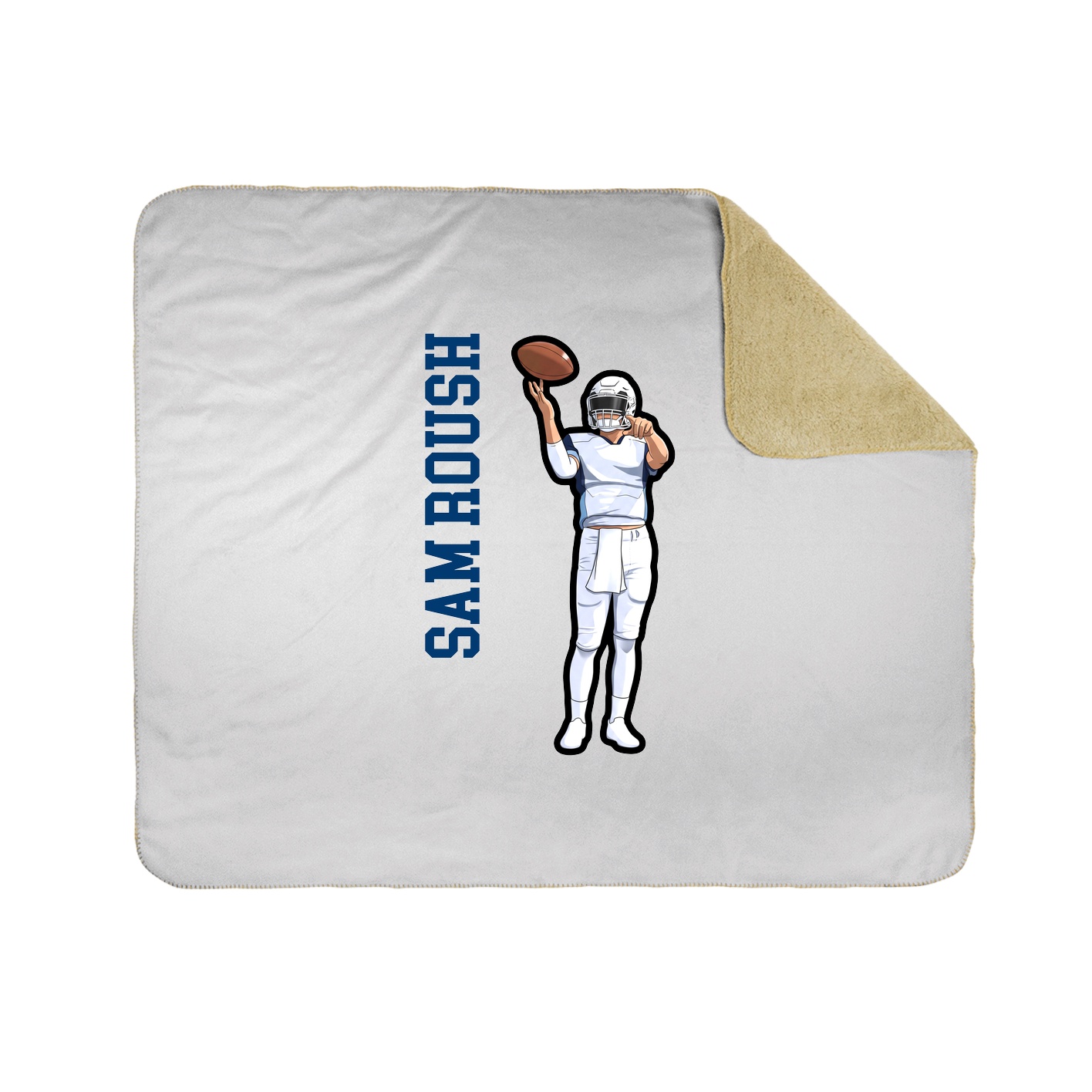 Throw Blanket — Name Vertical in White