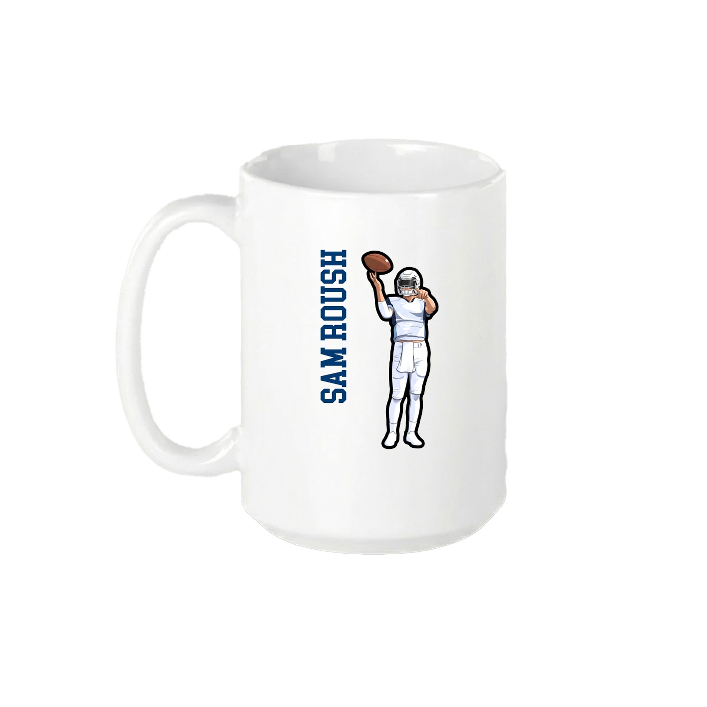 15oz Coffee Mug — Name Vertical in White
