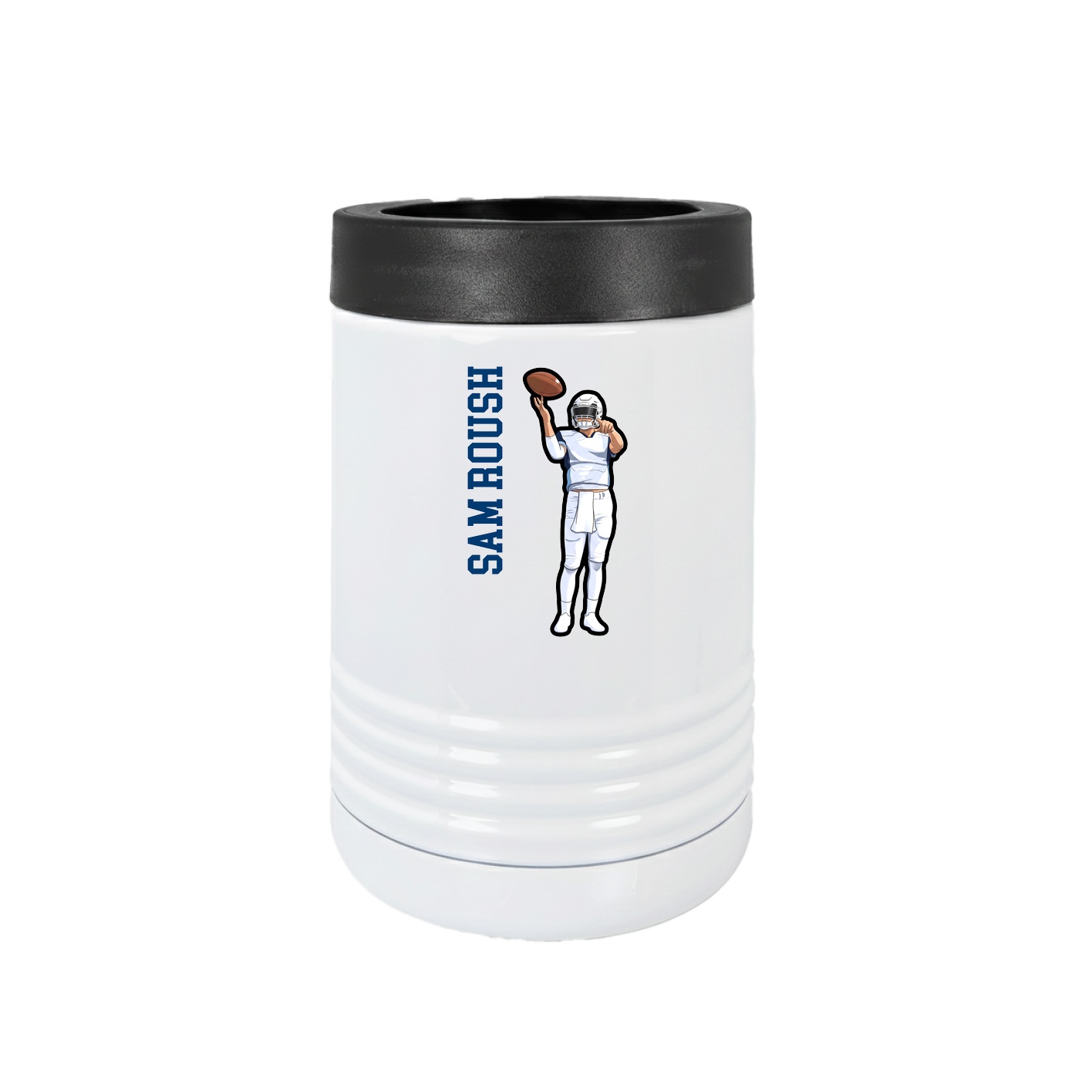 Beverage Holder — Name Vertical in White