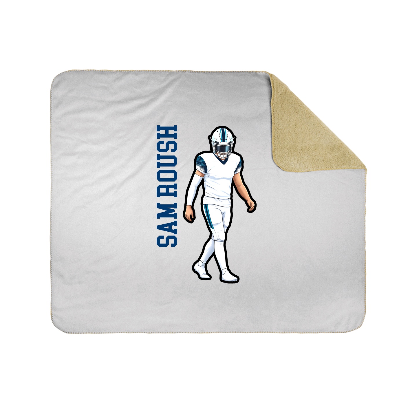 Throw Blanket — Name Vertical in White