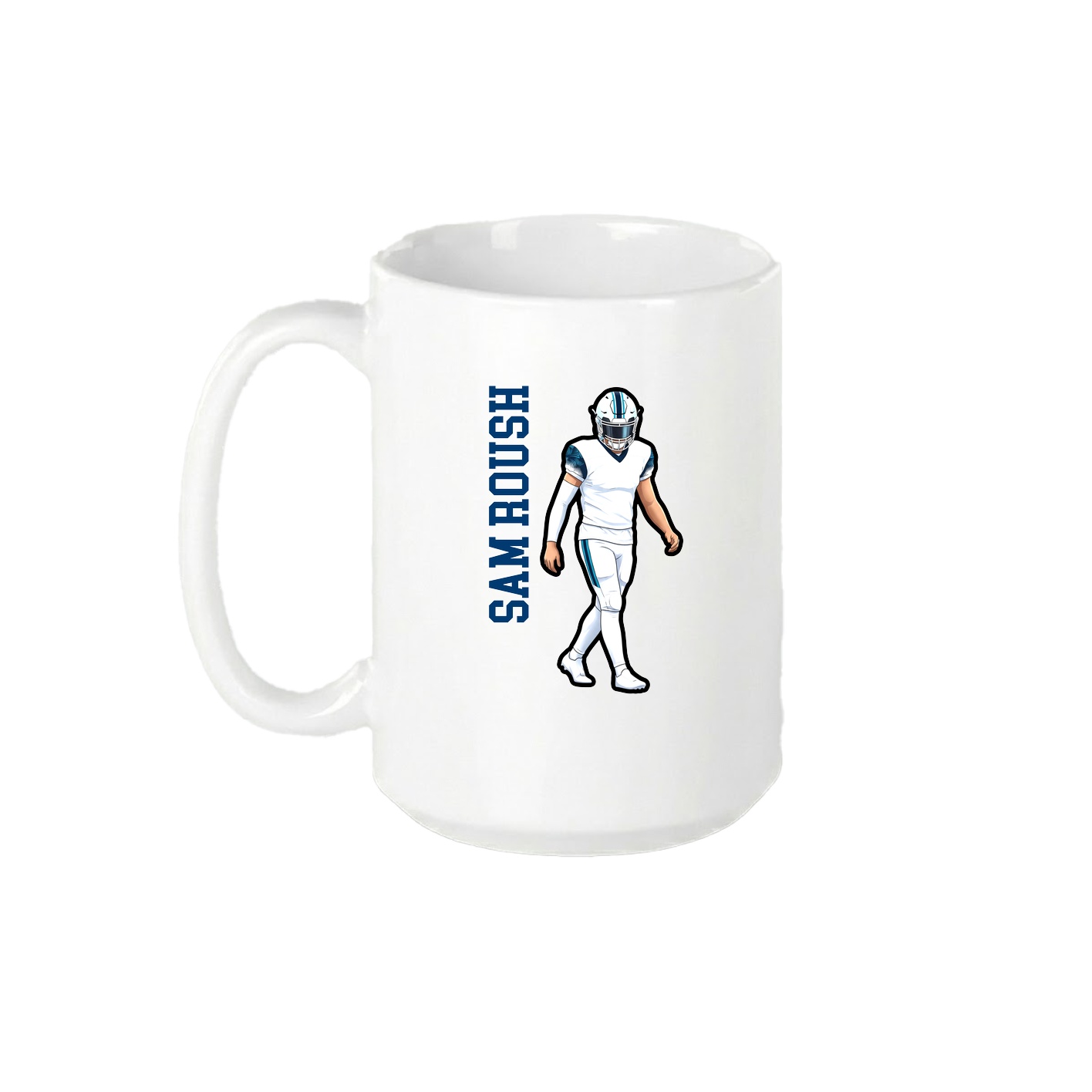 15oz Coffee Mug — Name Vertical in White