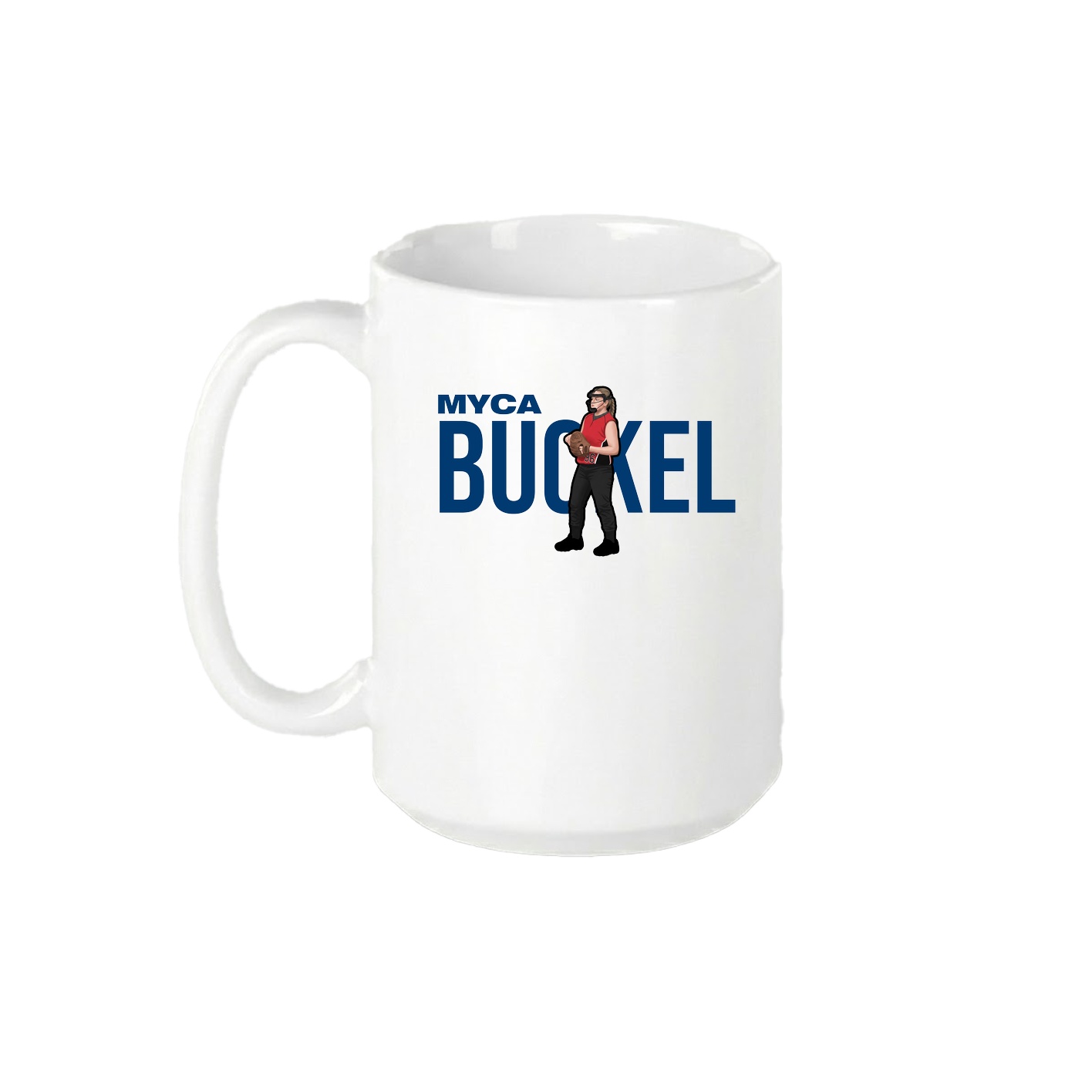15oz Coffee Mug — Player Name in White