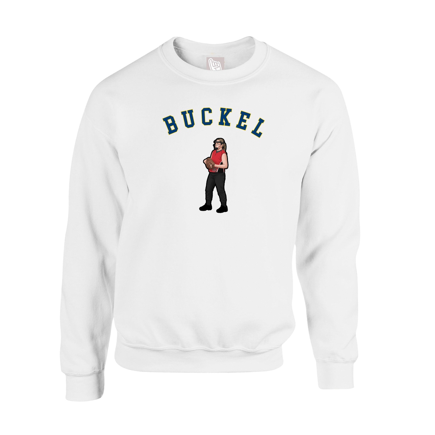 Fleece Crew — Shirsey Arch in White