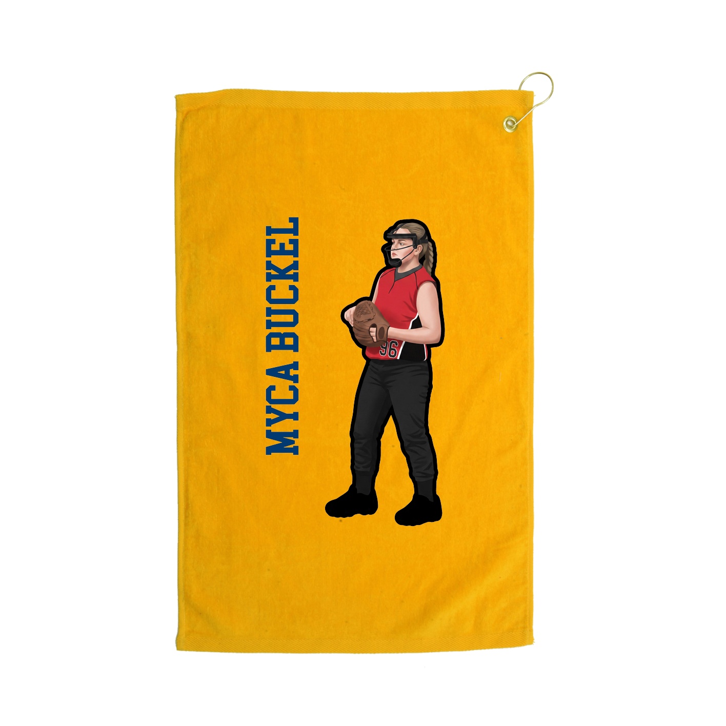 Golf Towel — Name Vertical in Gold