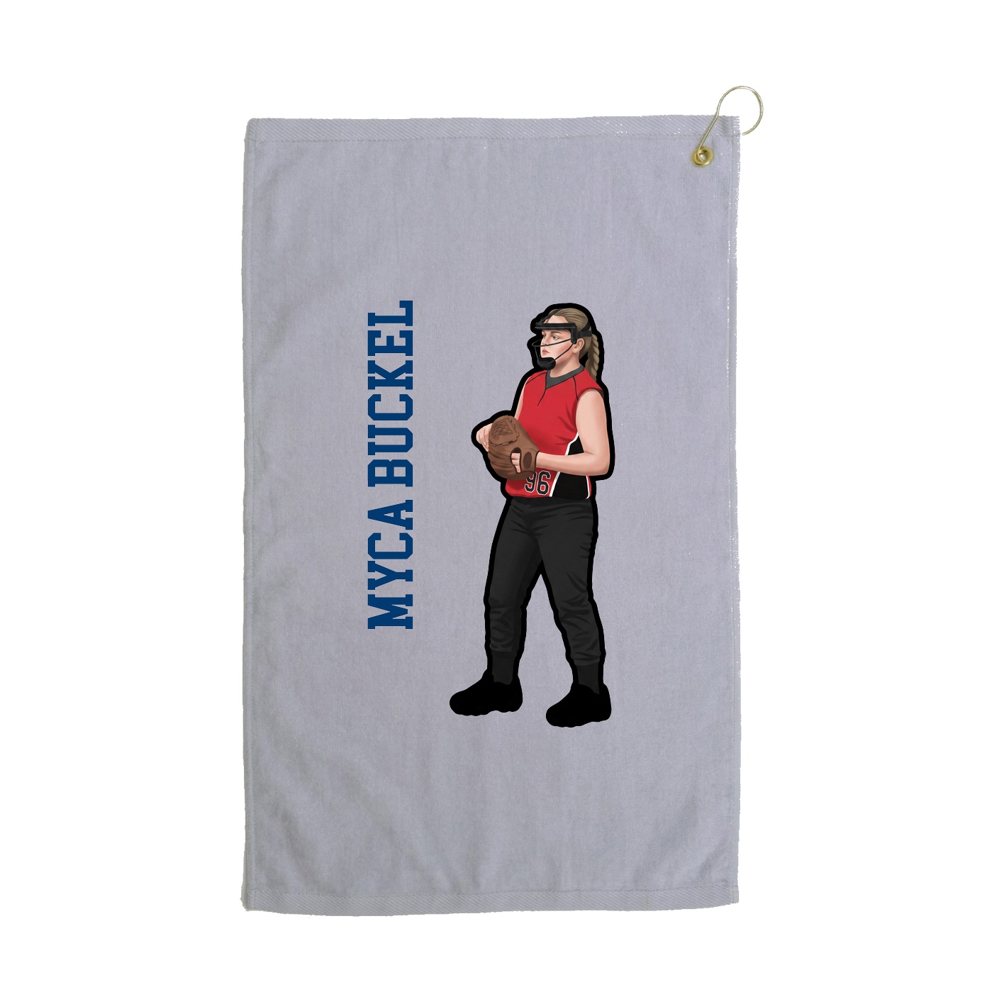 Golf Towel — Name Vertical in Grey
