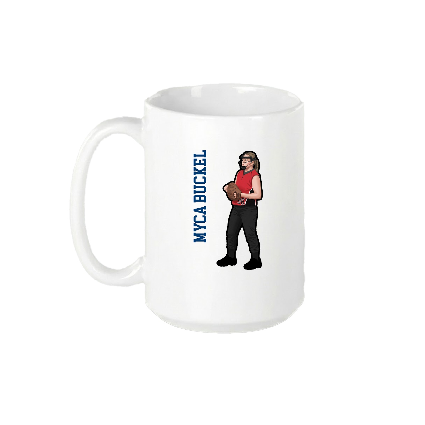 15oz Coffee Mug — Name Vertical in White