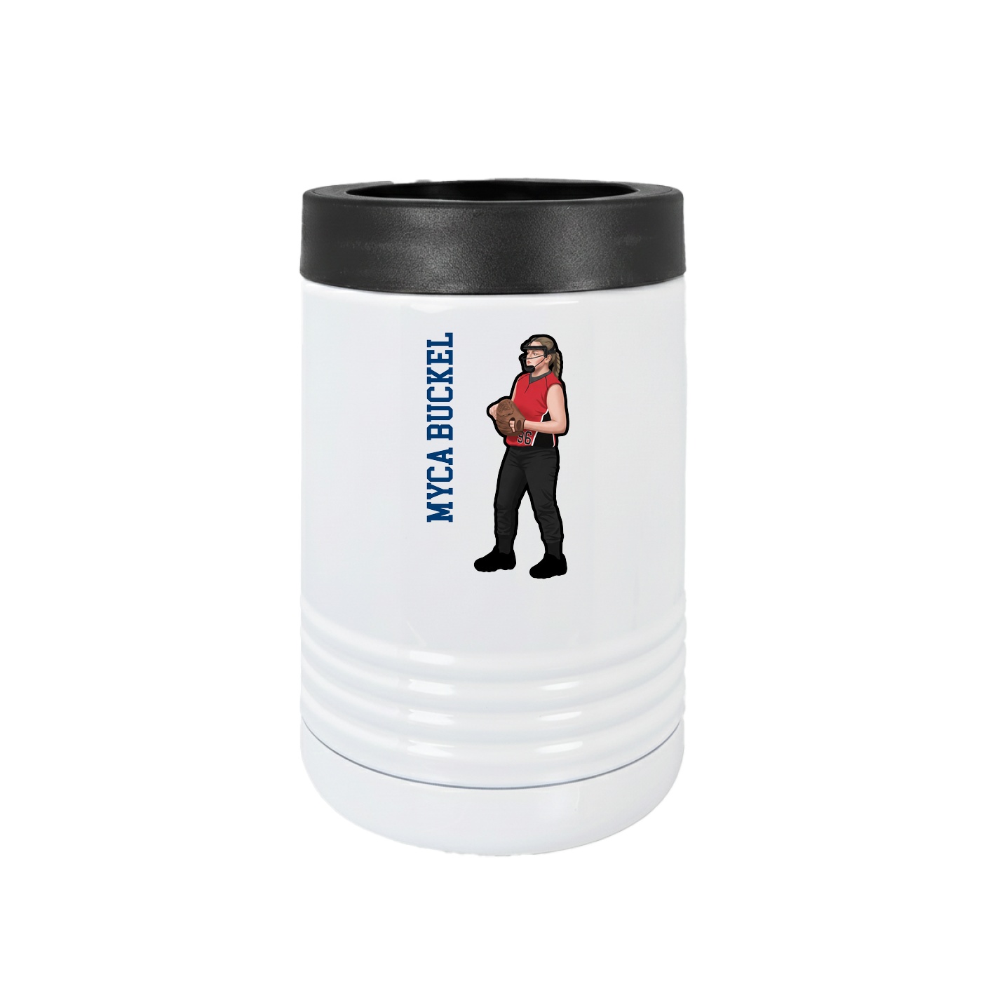 Beverage Holder — Name Vertical in White