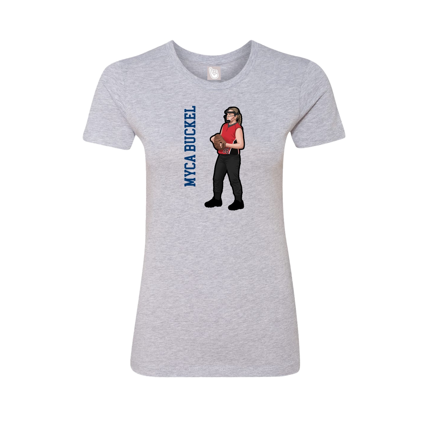 Womens Tee — Name Vertical in Grey