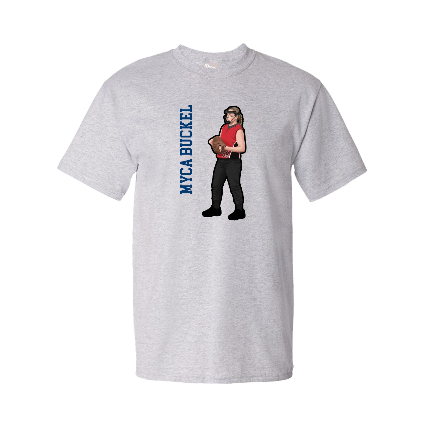 Youth Tee — Name Vertical in Grey