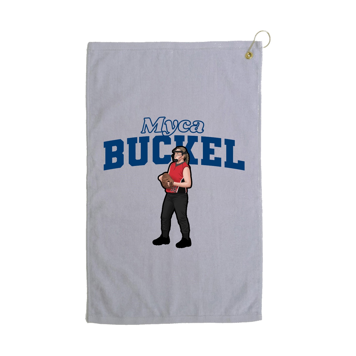 Golf Towel — Name Arch in Grey