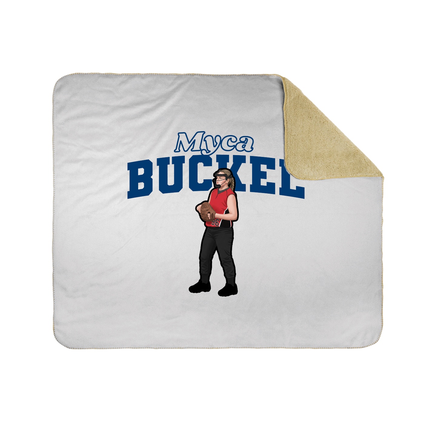 Throw Blanket — Name Arch in White