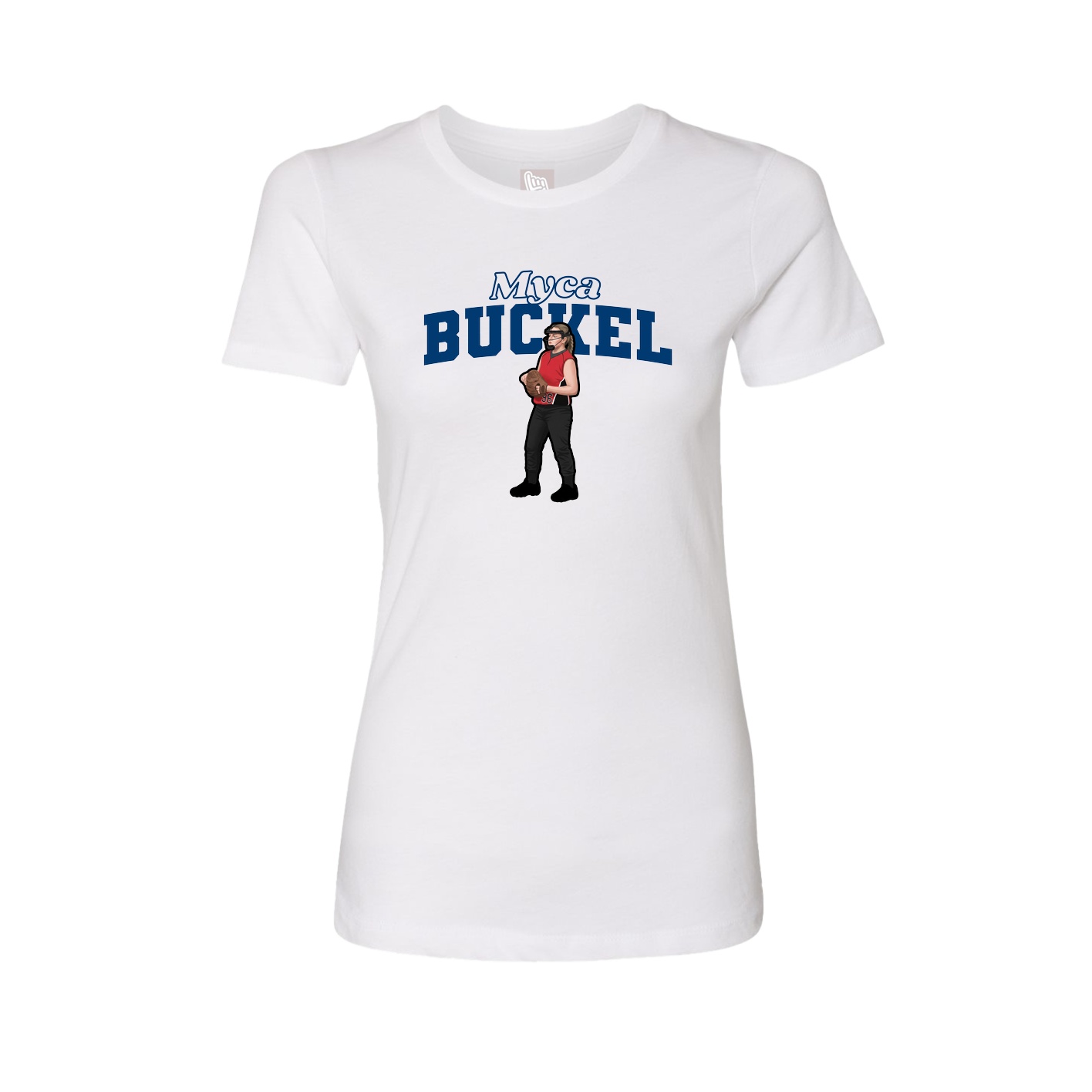 Womens Tee — Name Arch in White