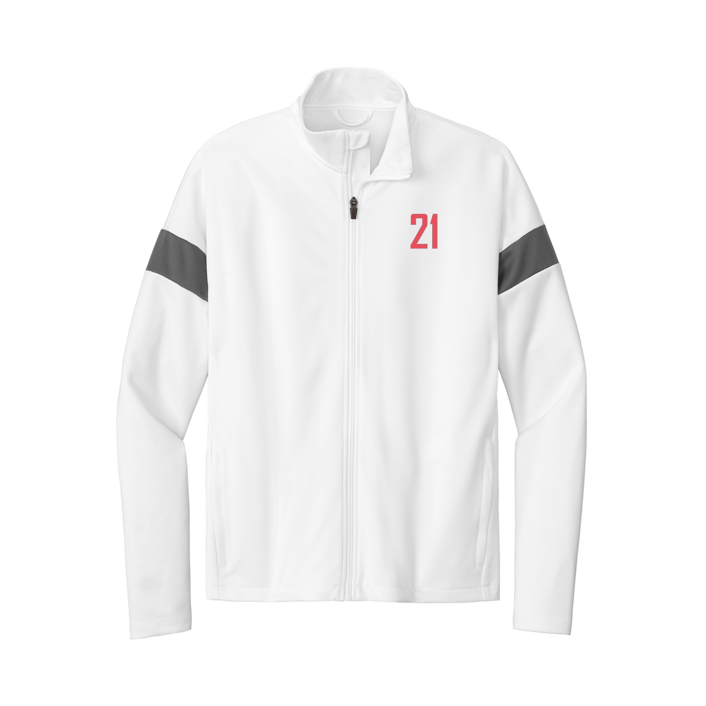 Team Travel Full-Zip Jacket — Front Shirsy in White/Grey