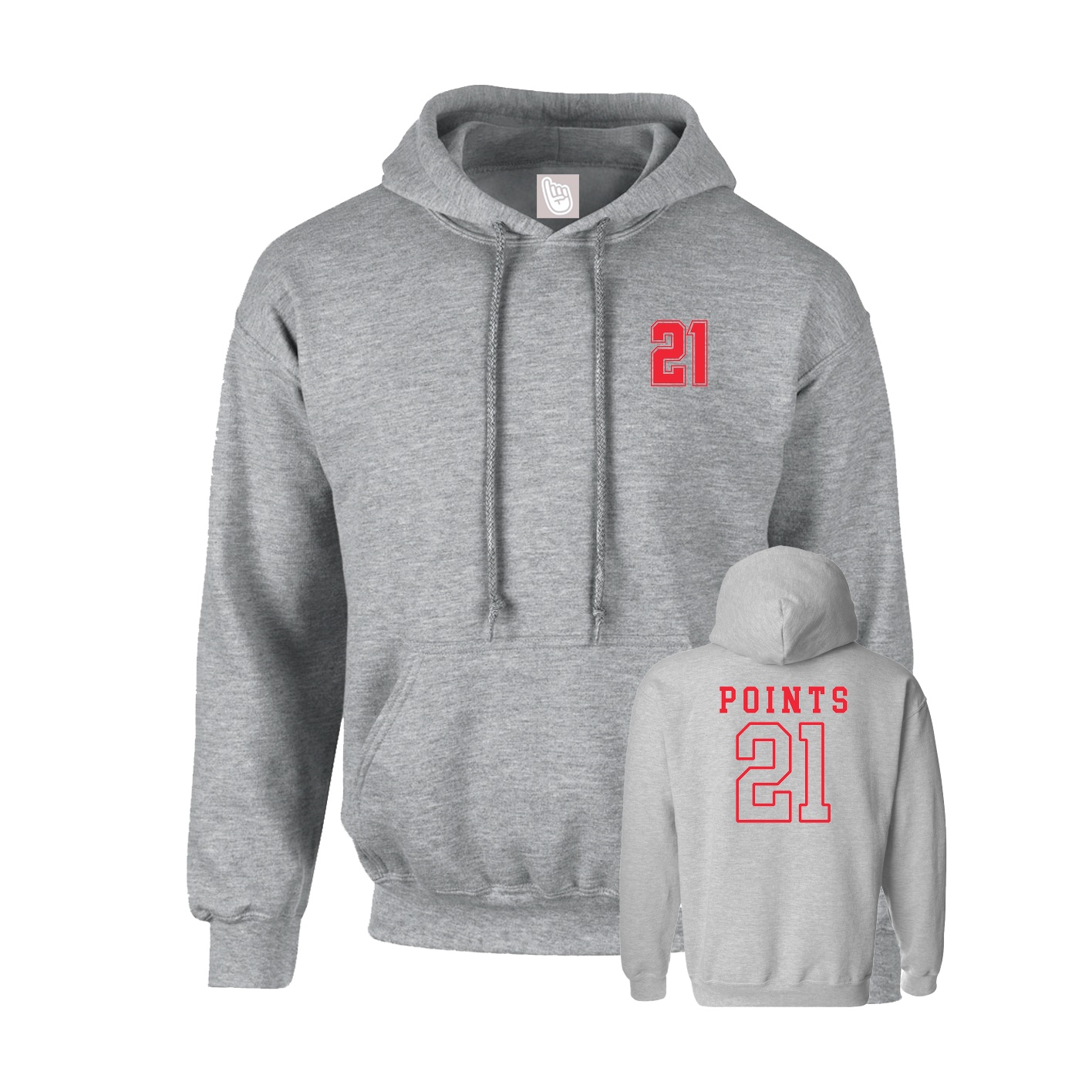 Hoodie — Chest Back in Grey
