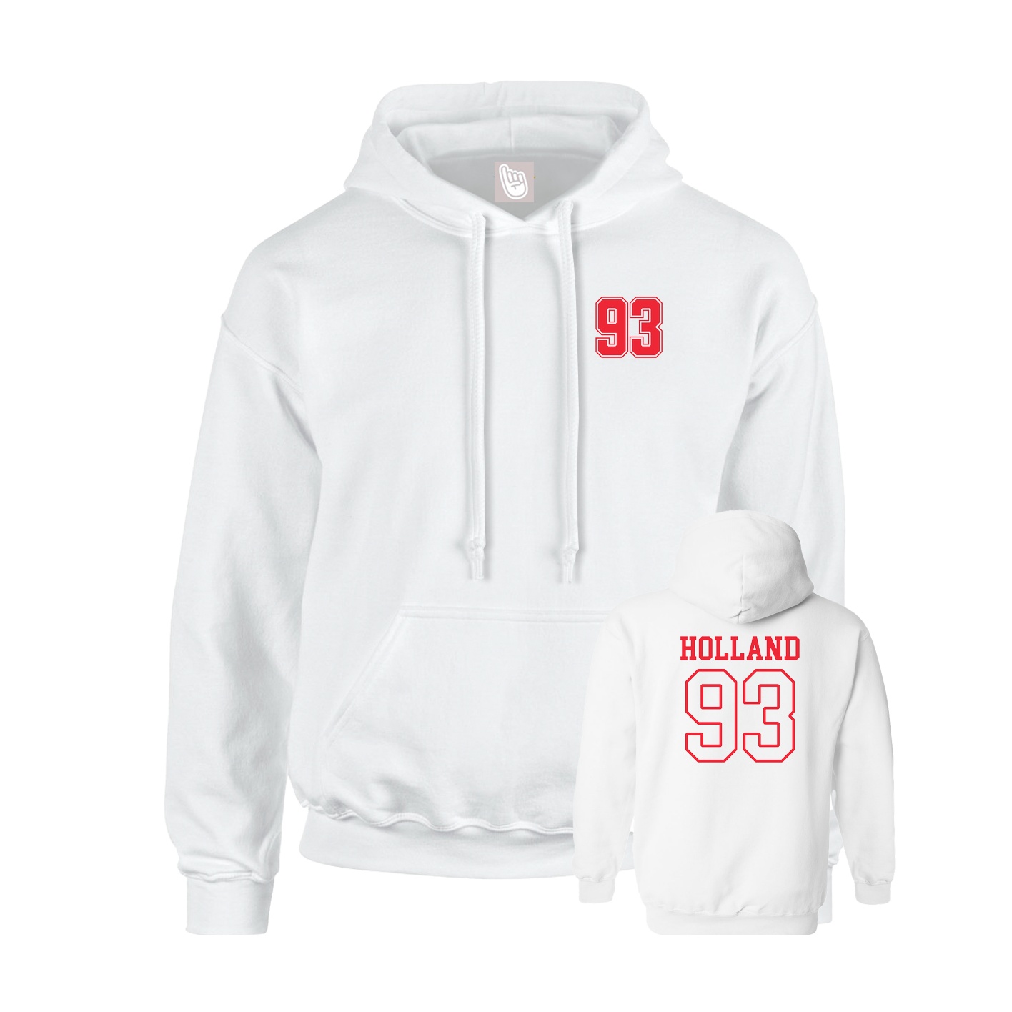 Hoodie — Chest Back in White