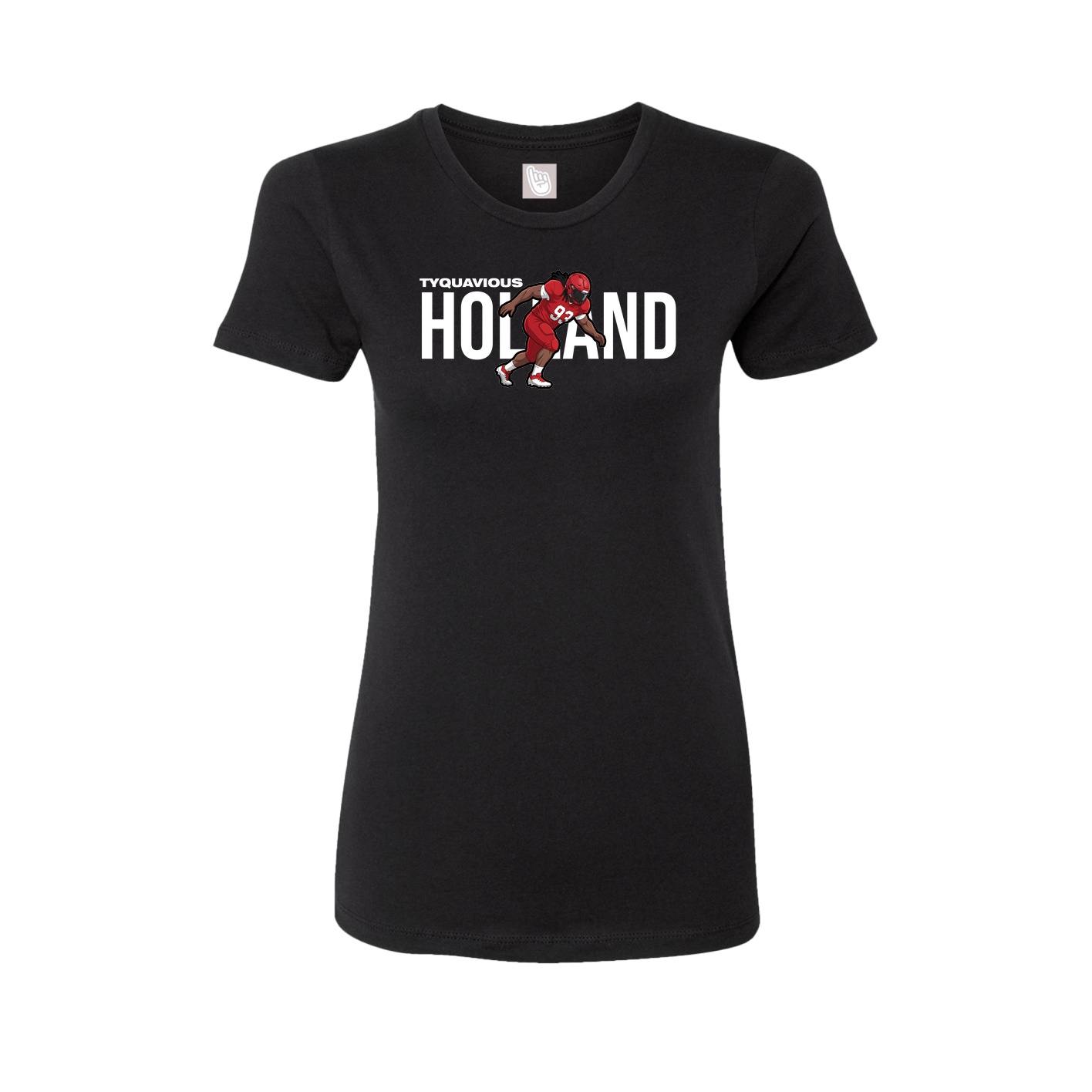 Fitted Women's Tee — Player Name in Black