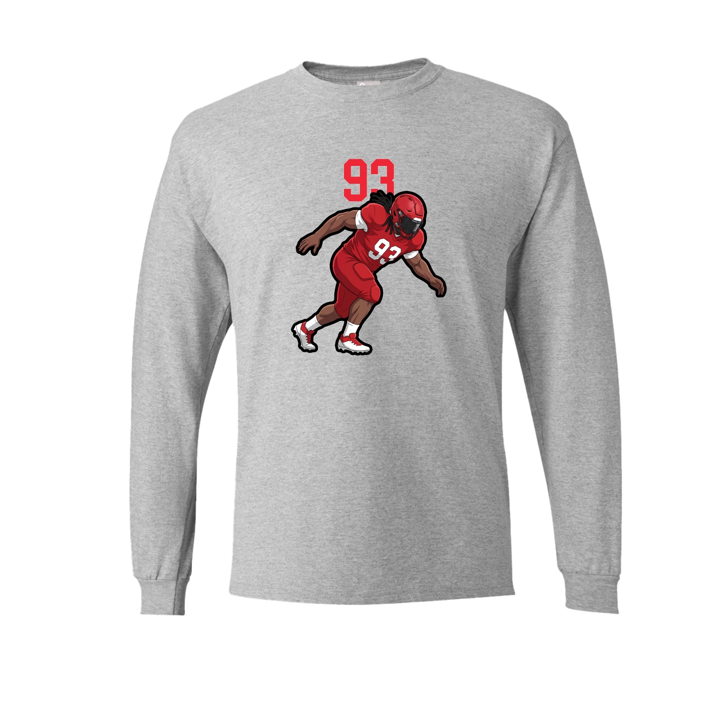 Long Sleeve Tee — Number Top in Grey