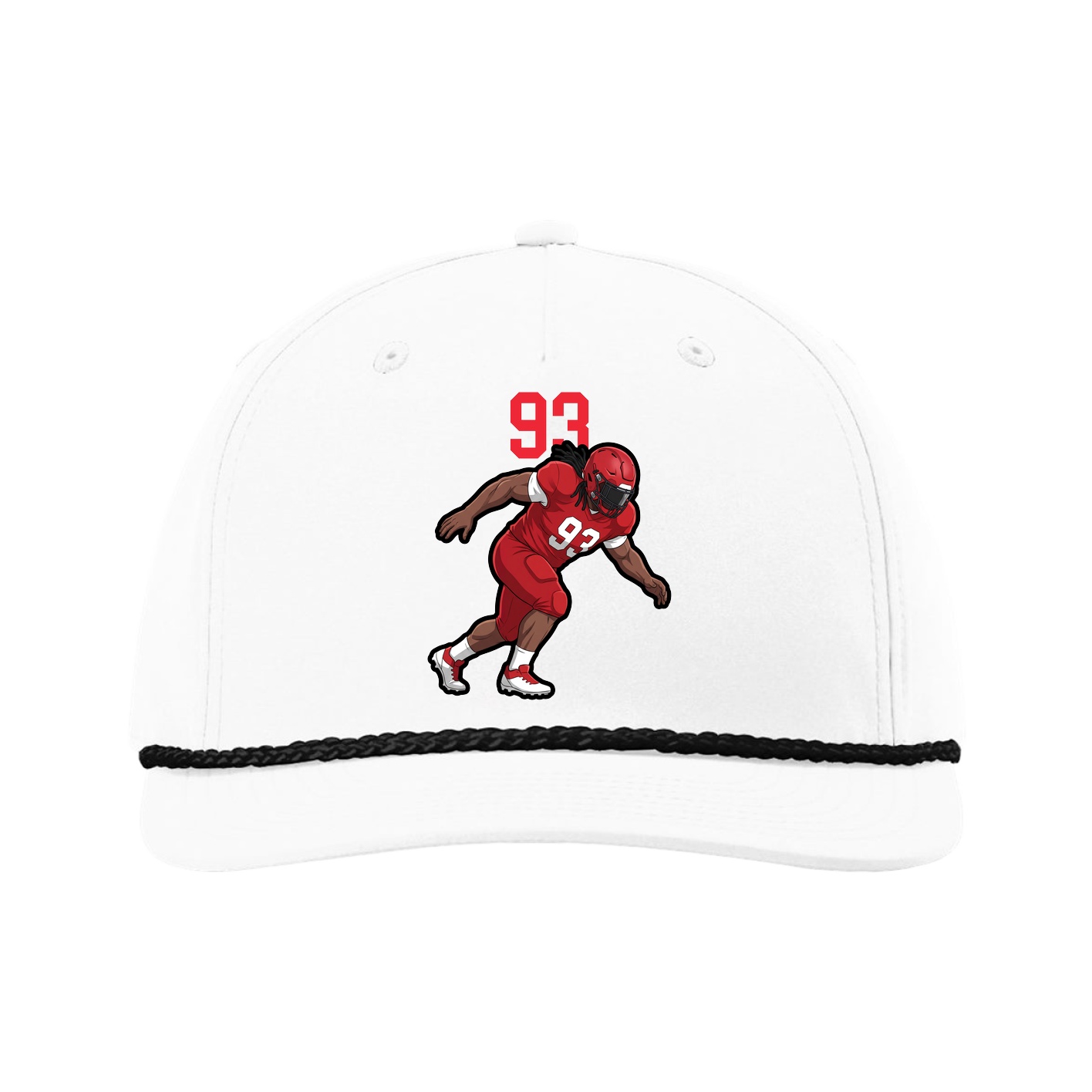 Five-Panel Classic Rope Cap — Number Top in White
