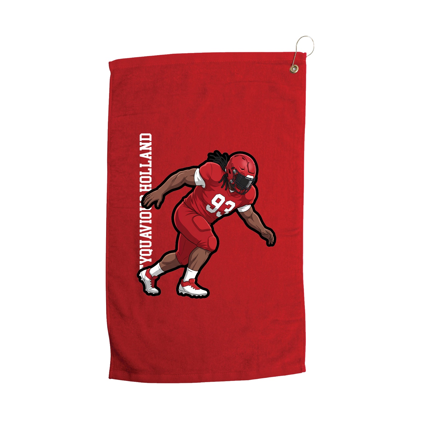 Golf Towel — Name Vertical in Red