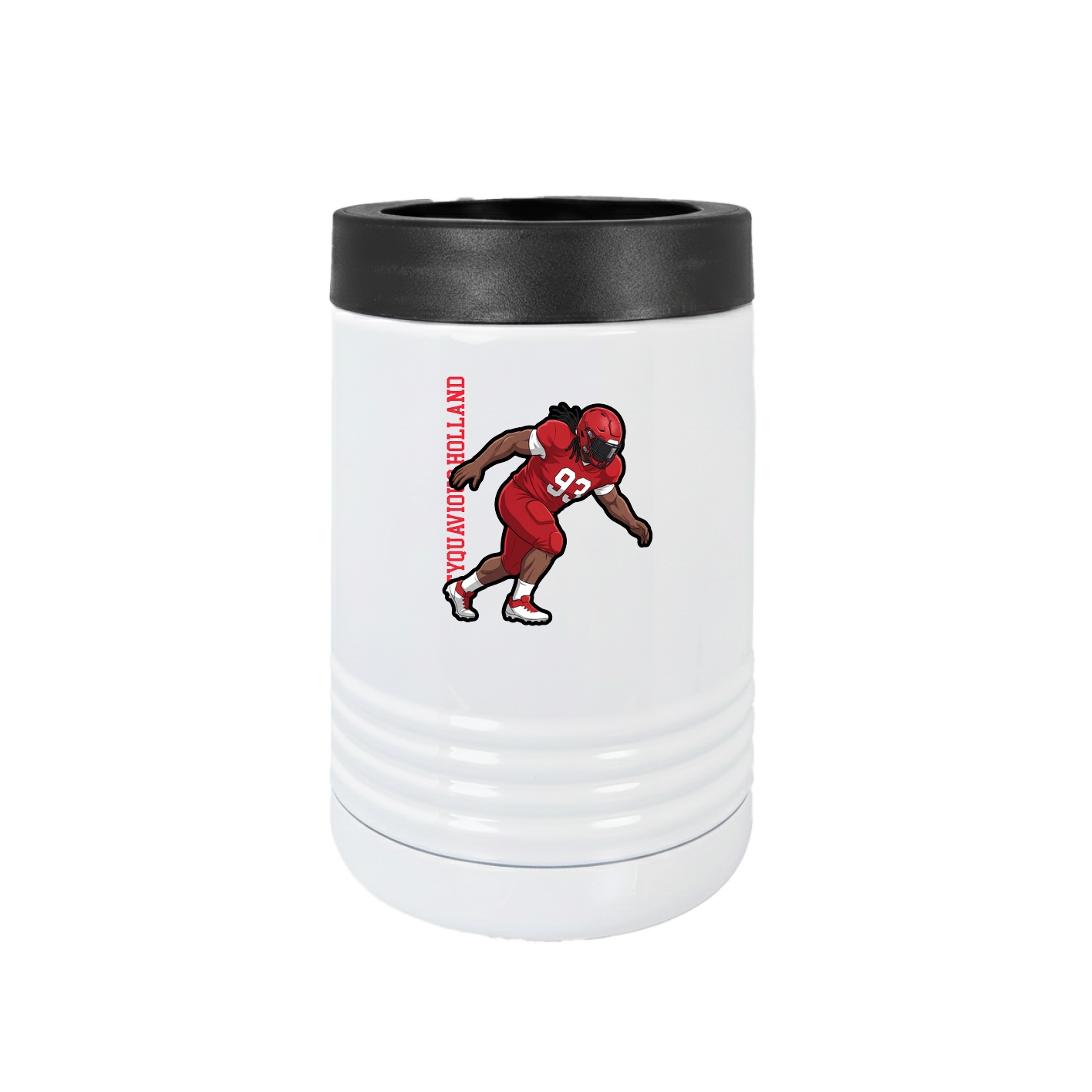 Beverage Holder — Name Vertical in White