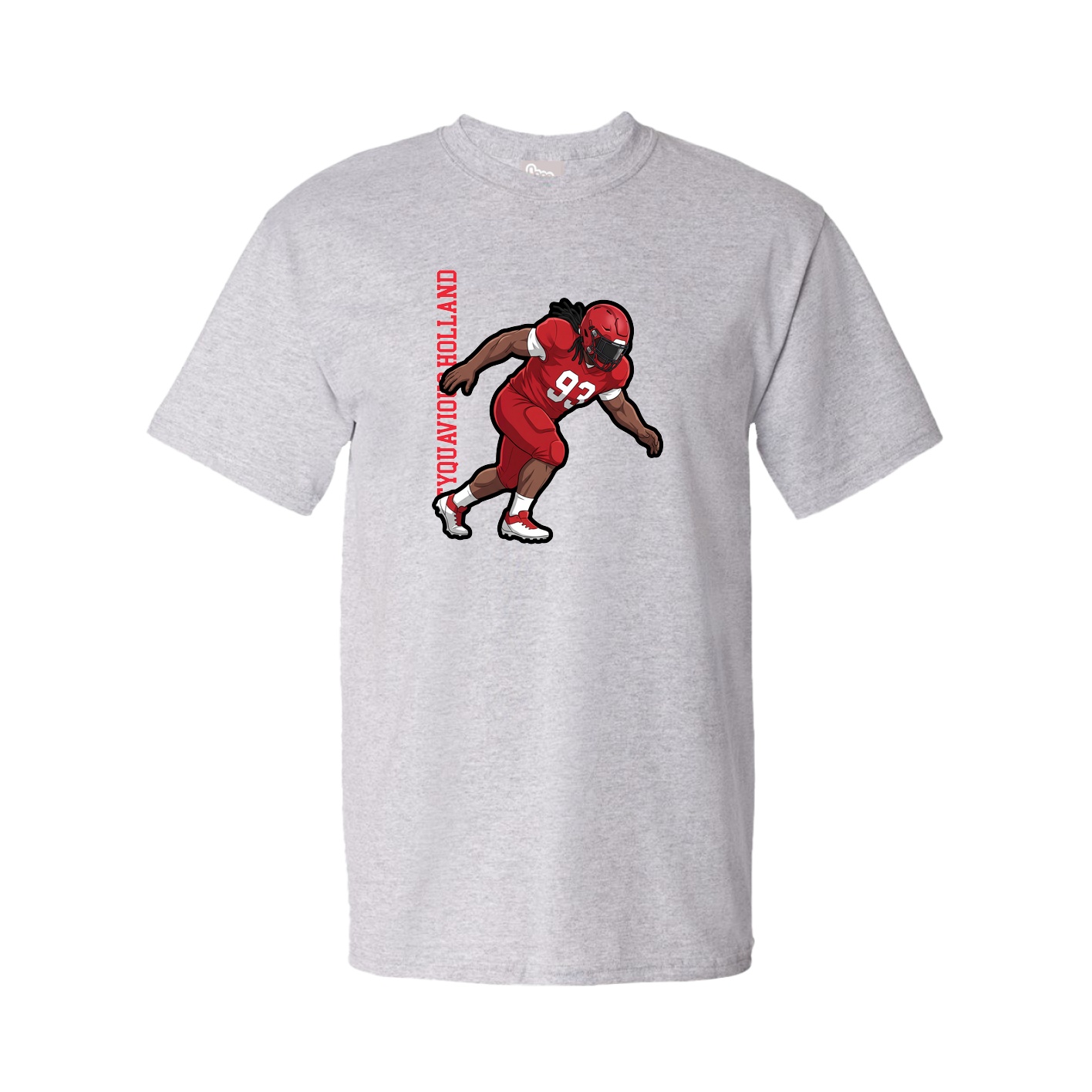 Tee — Name Vertical in Grey