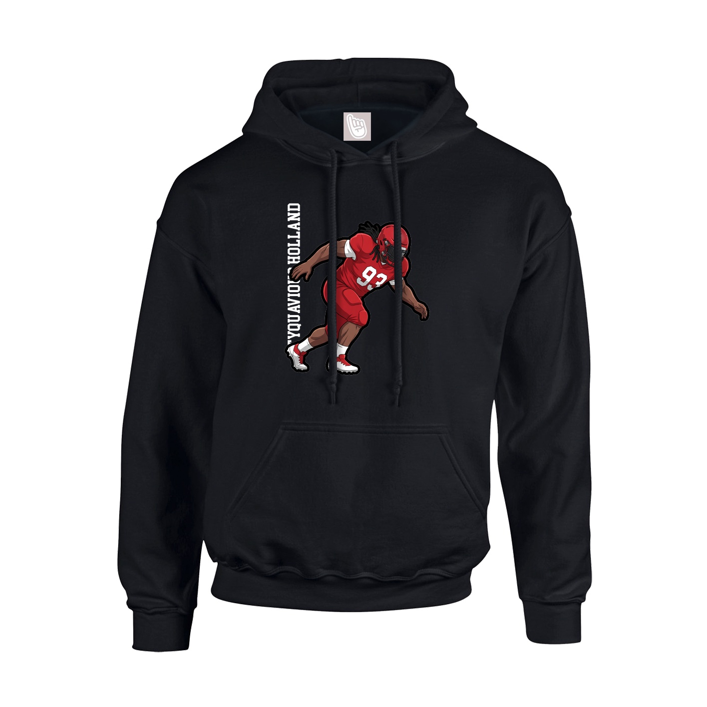 Youth Hoodie — Name Vertical in Black