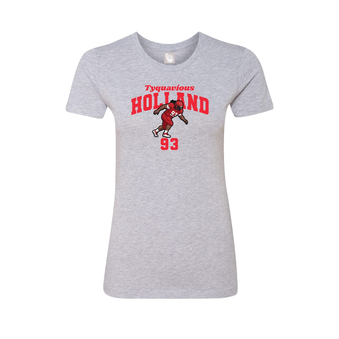 Fitted Women's Tee — Signature Arch in Grey