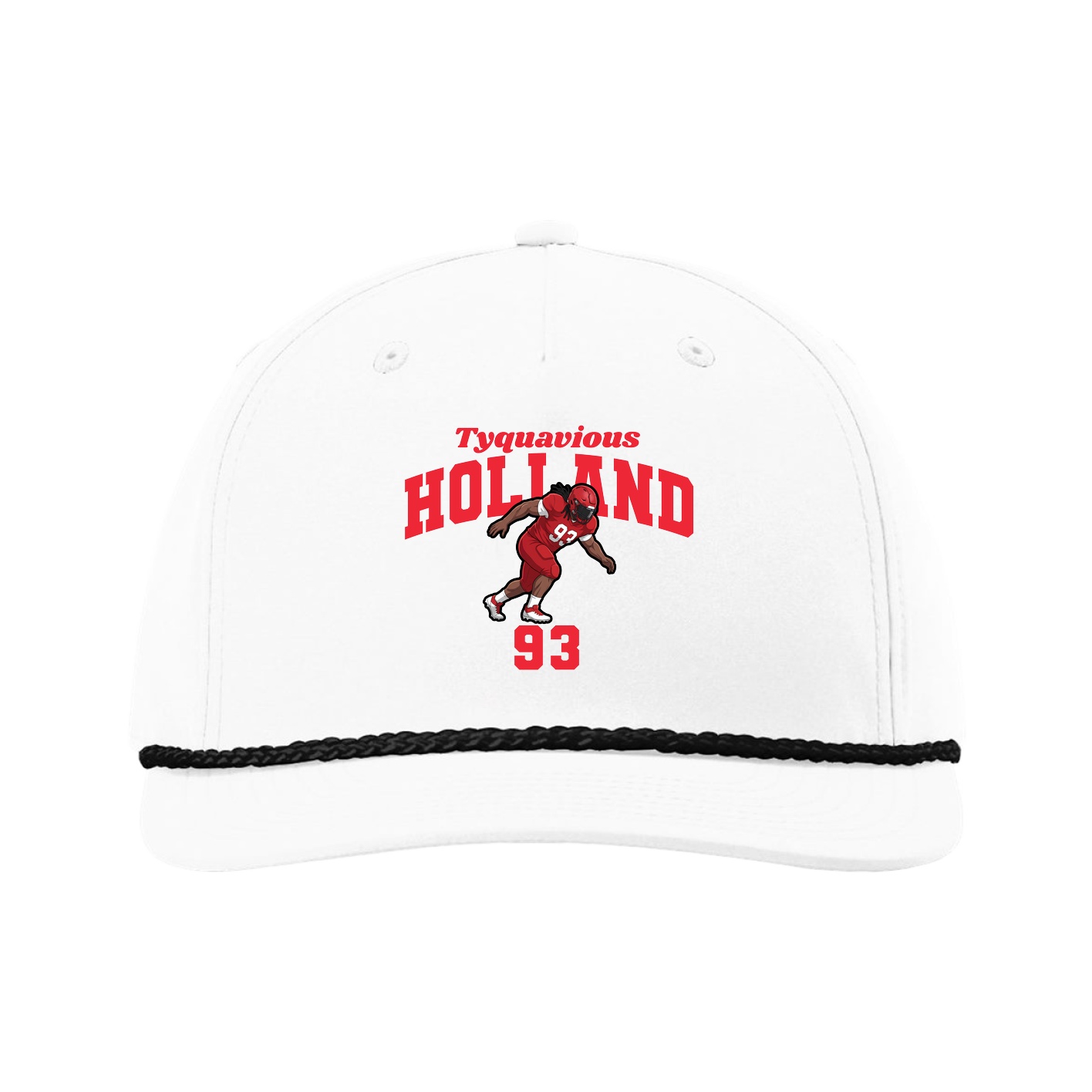 Five-Panel Classic Rope Cap — Signature Arch in White
