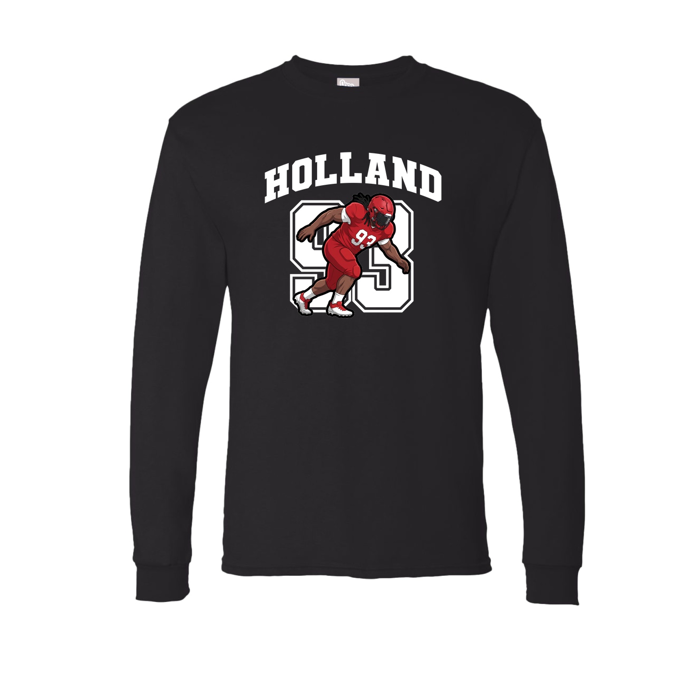 Long Sleeve Tee — Number in Black
