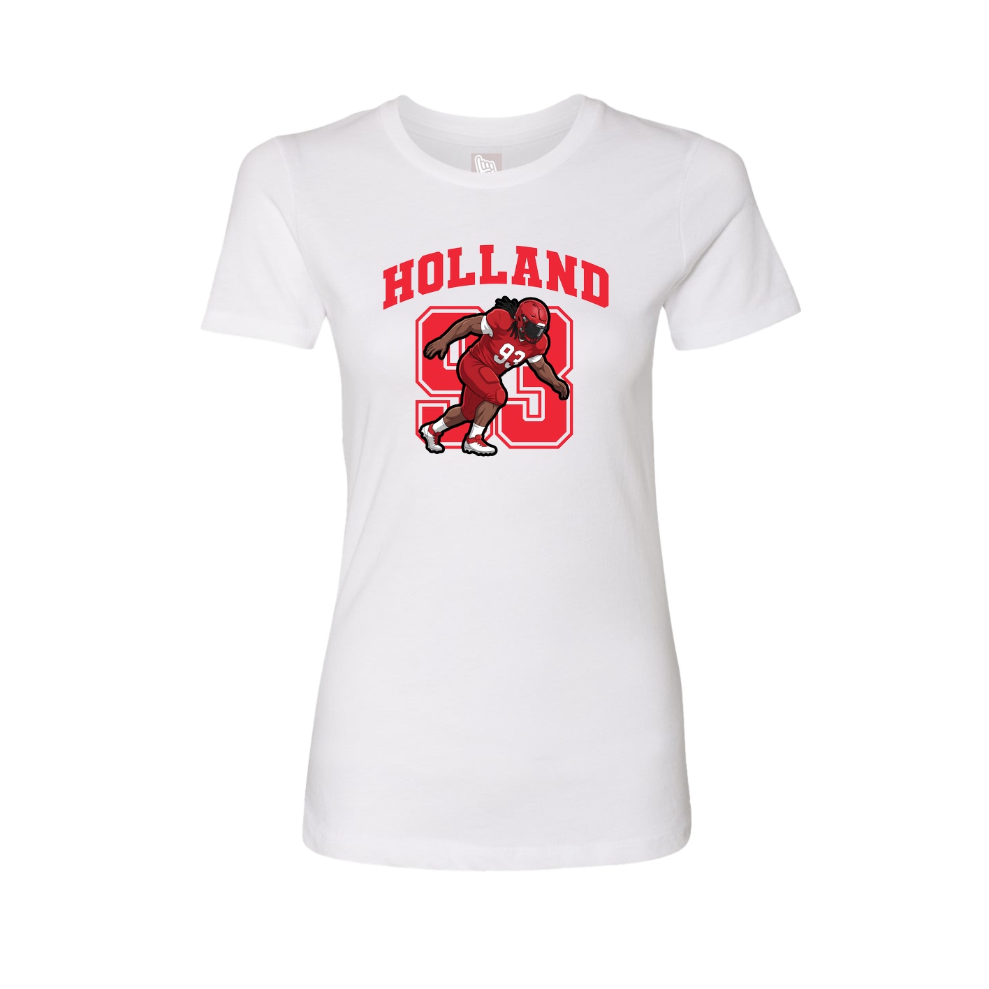 Fitted Women's Tee — Number in White