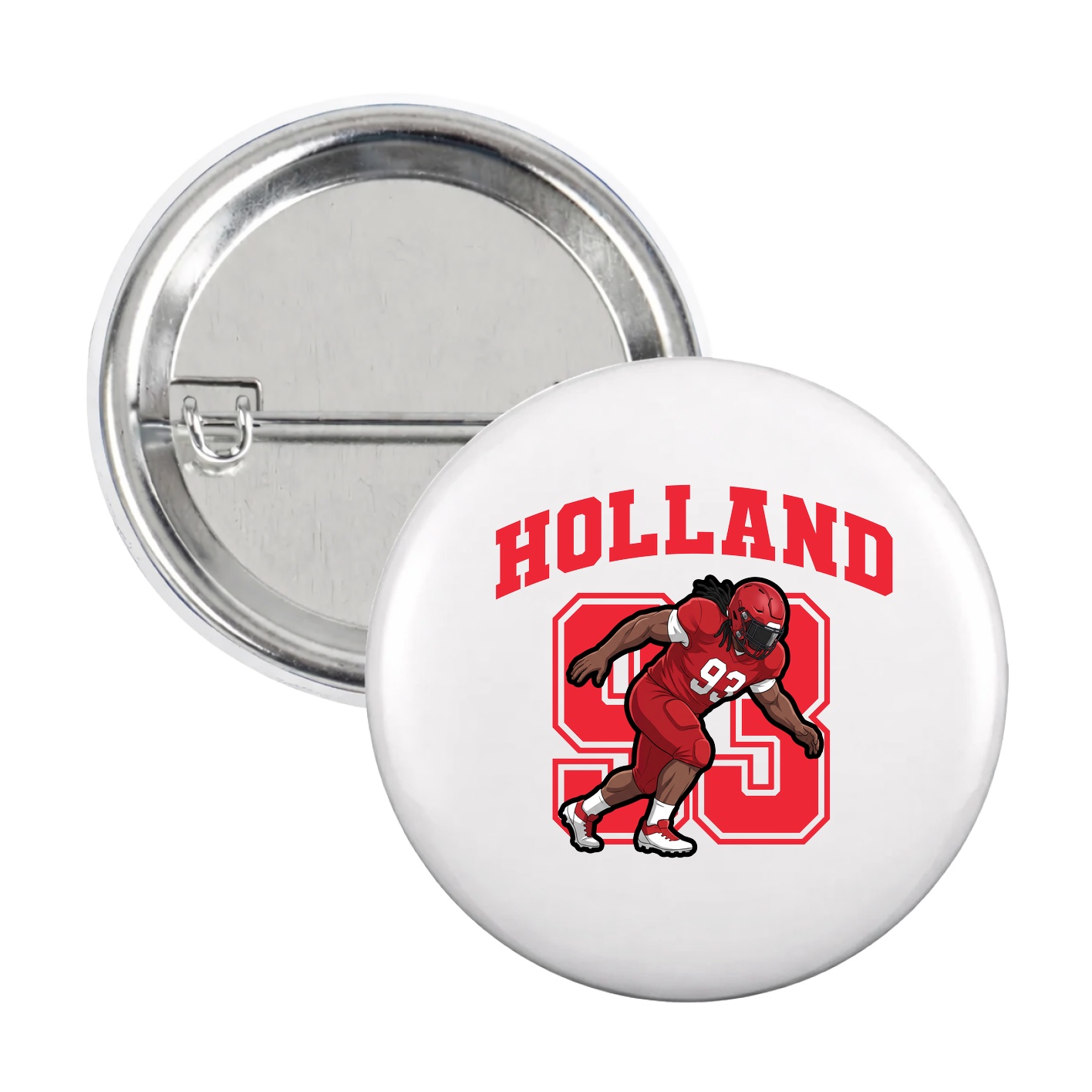 Game Day Button — Number in White