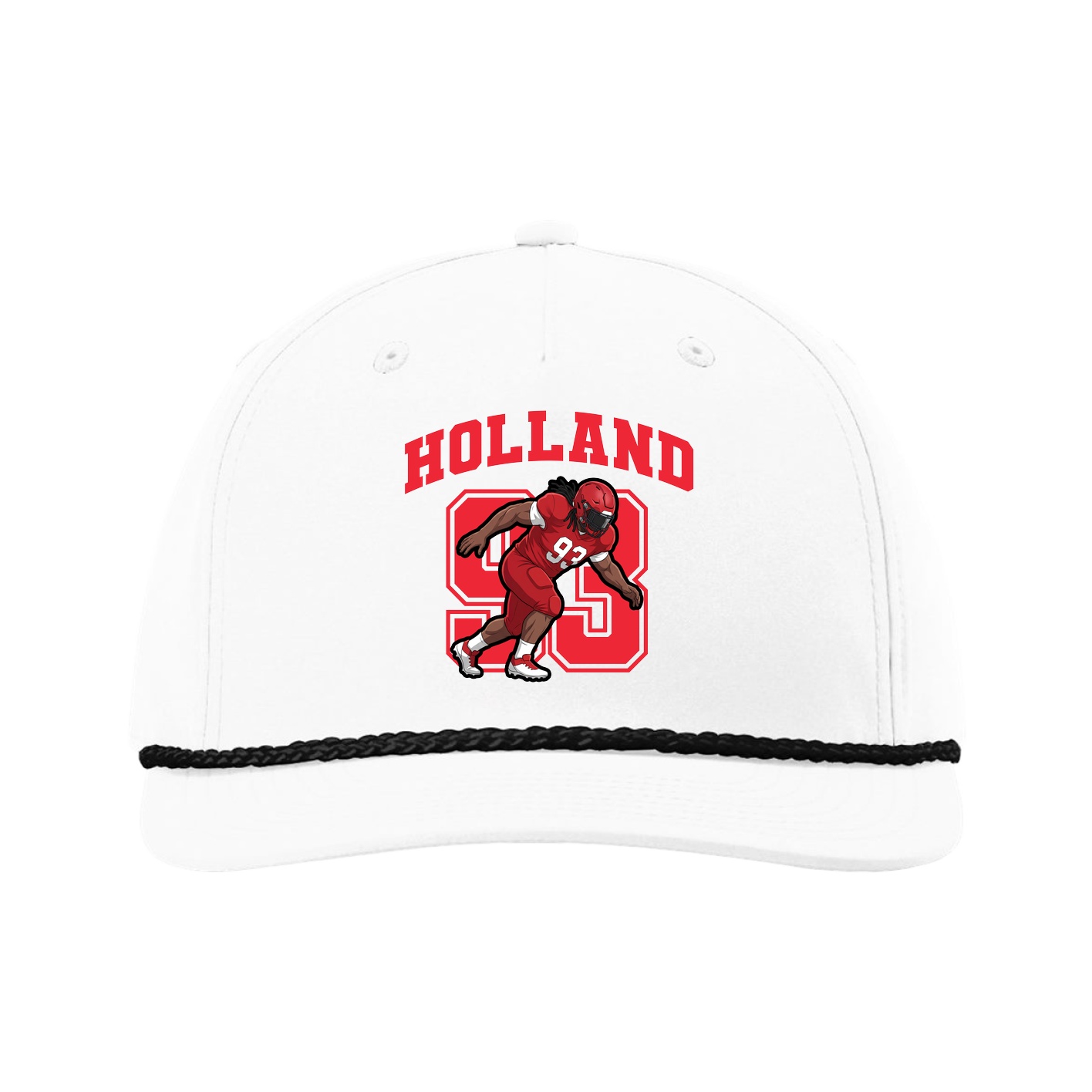 Five-Panel Classic Rope Cap — Number in White