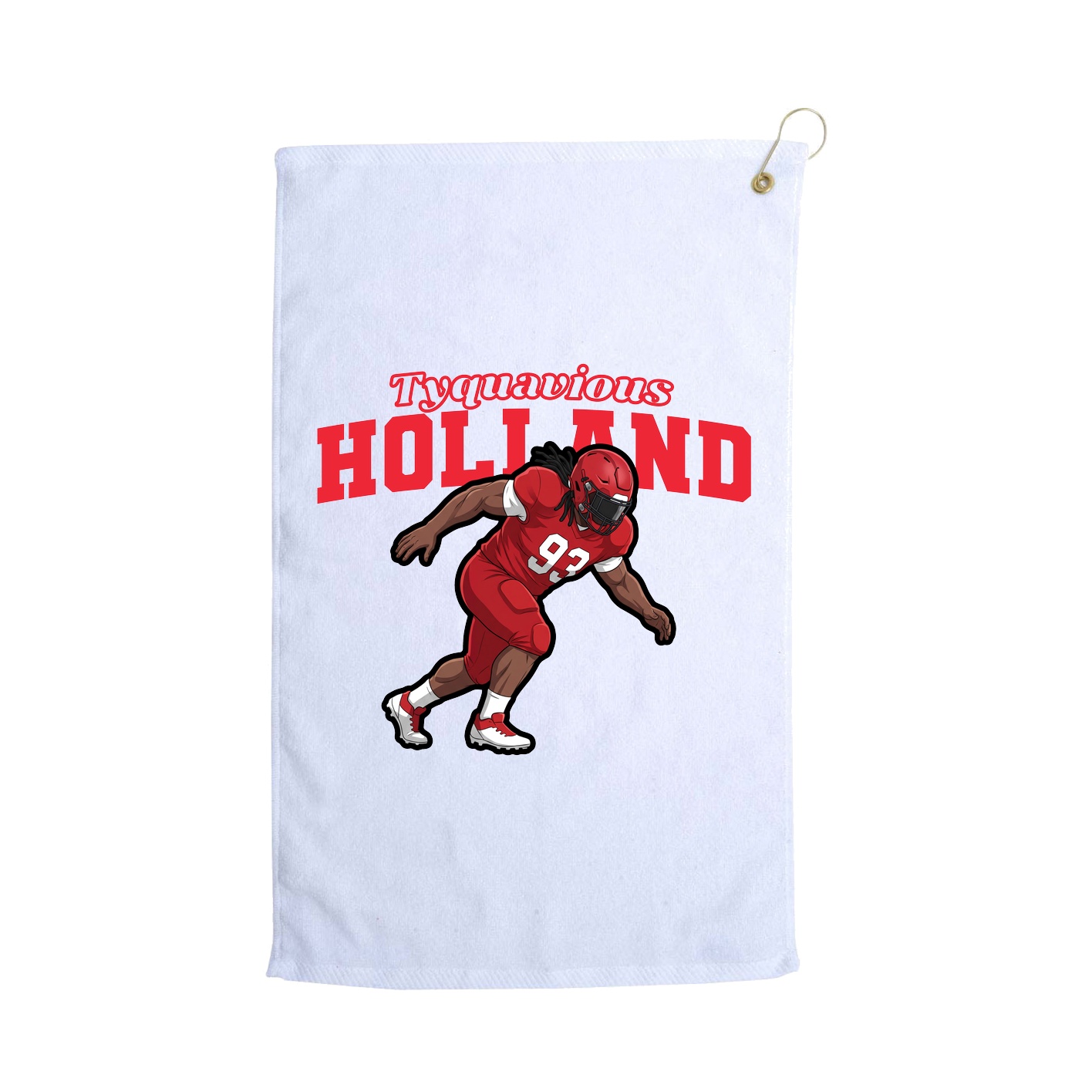 Golf Towel — Name Arch in White