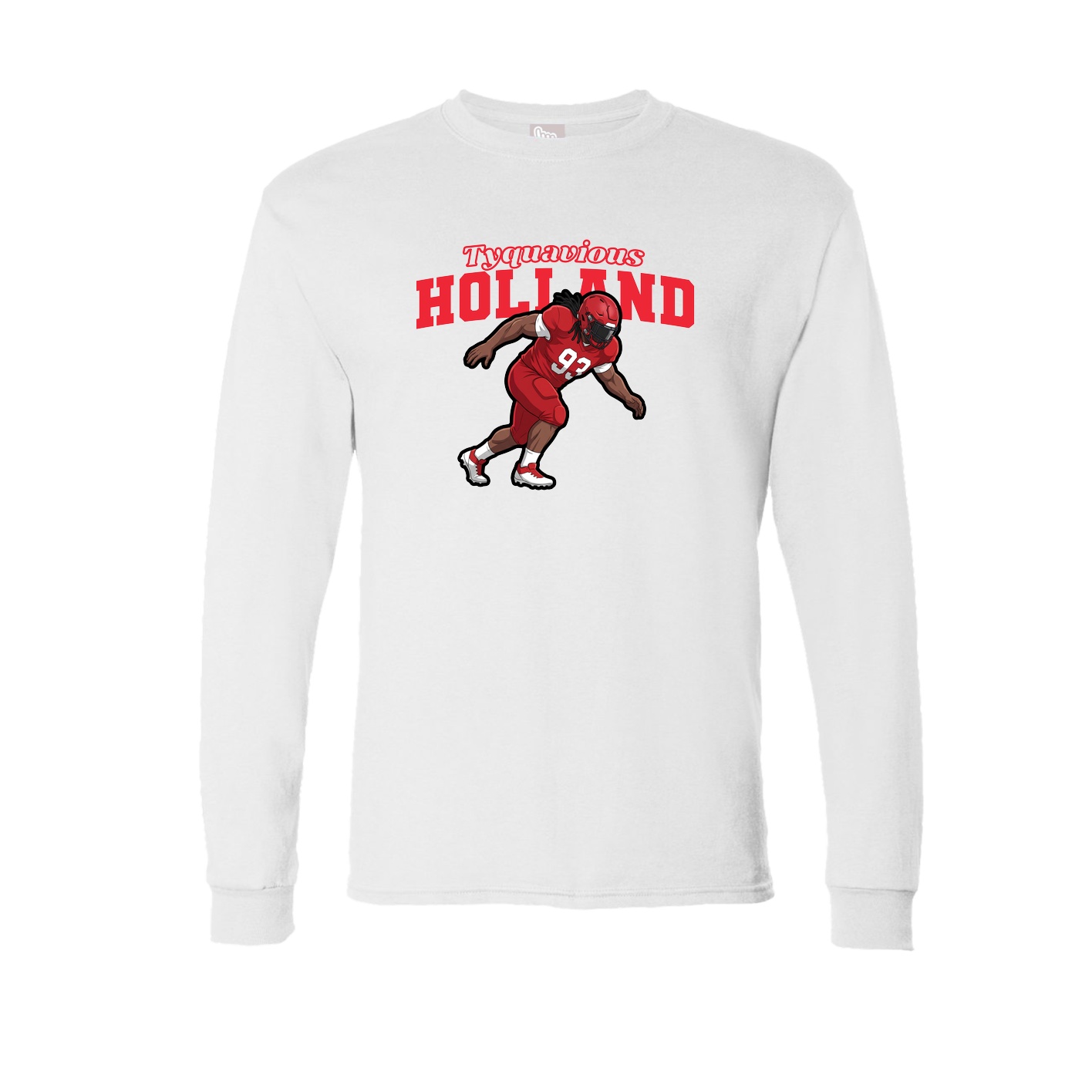 Long Sleeve Tee — Name Arch in White