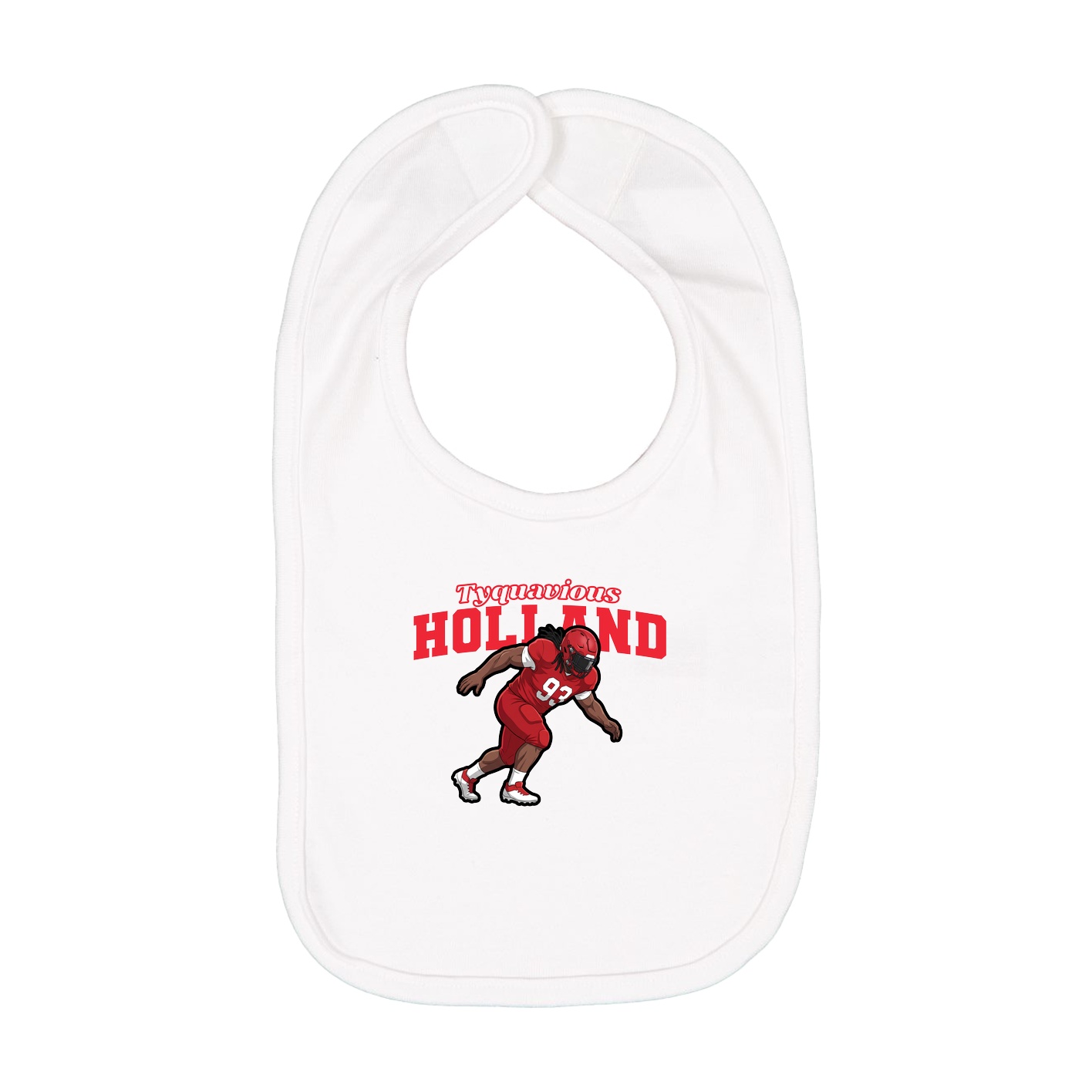 Infant Bib — Name Arch in White